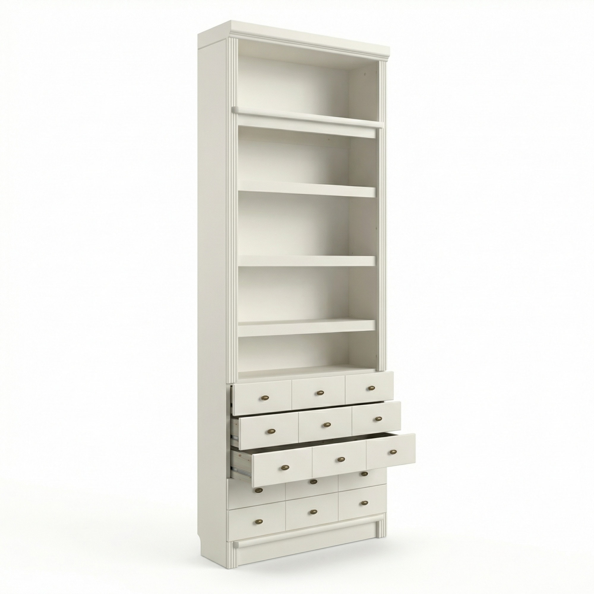 Home affaire »Soeren Regal mit 5 breiten Schubkästen in geteilter Optik« H/L/P : 80/29/220 cm, pin certifié FSC®, poignées métalliques élégantes