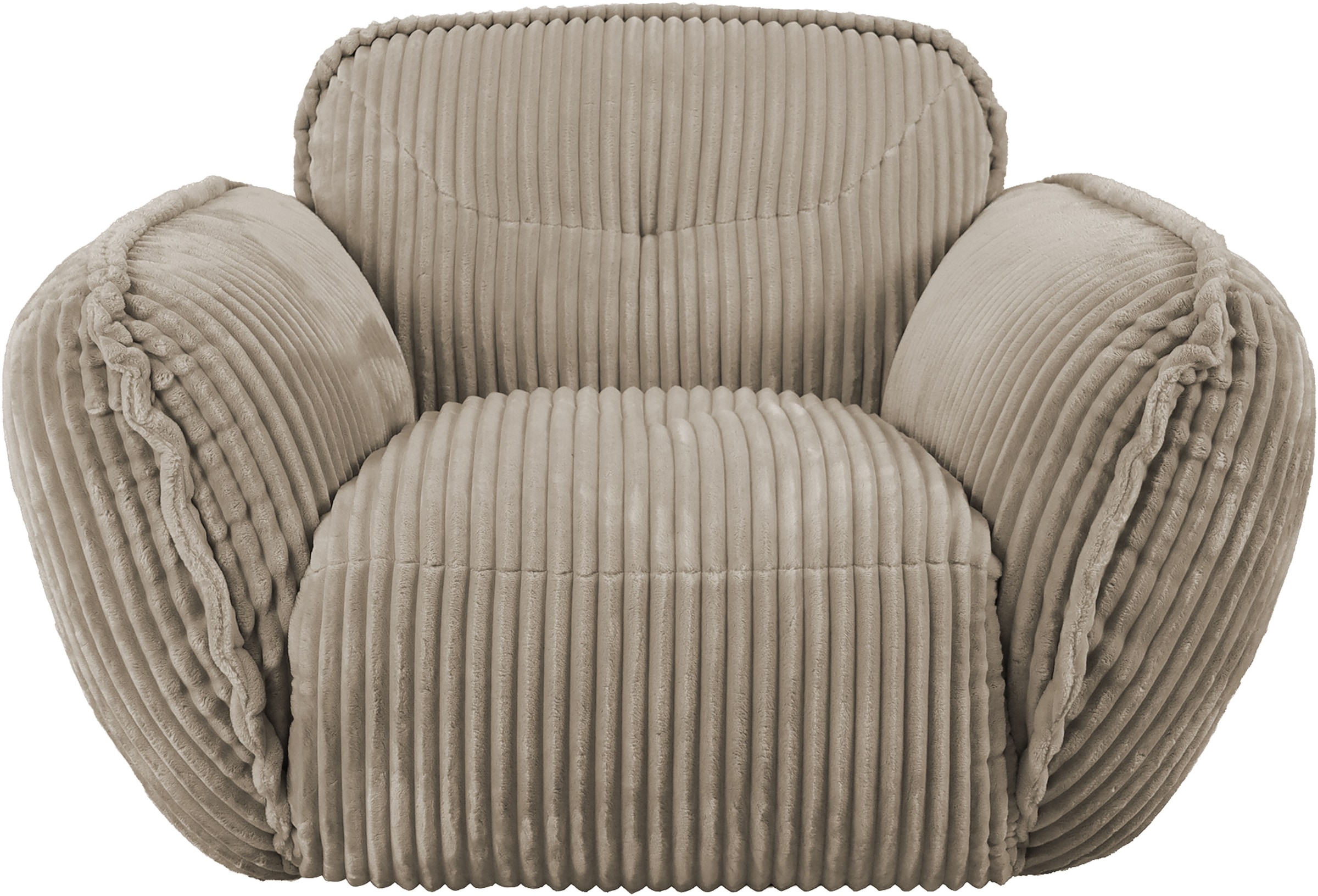 TRENDMANUFAKTUR Fauteuil »Be Fluffy, mit Rundumbezug, moderner breiter Kedernaht« avec confort d'assise doux, en velours côtelé large de haute qualité au toucher doux