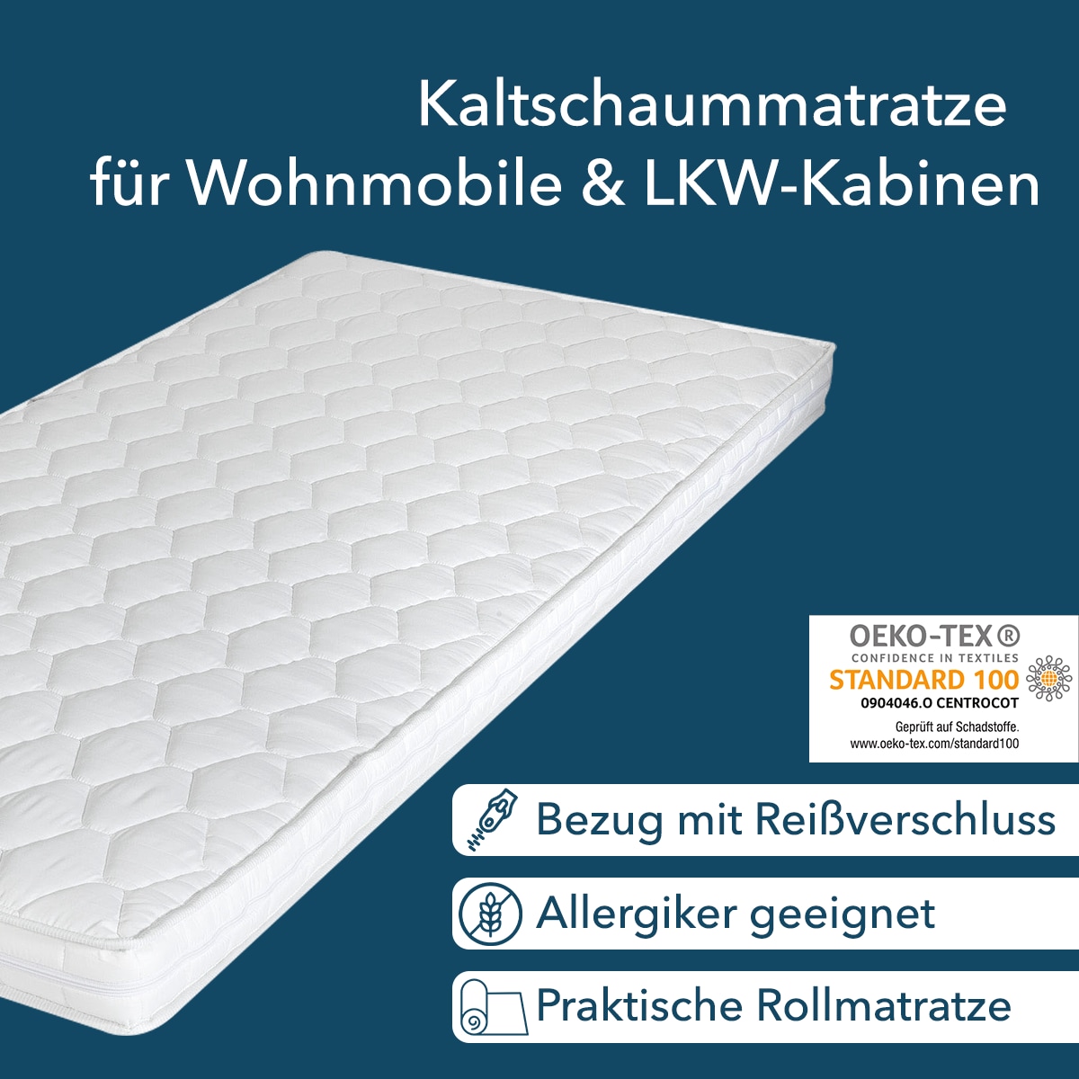 DI QUATTRO Komfortschaummatratze »Matratze Caravan« 10 cm hoch Raumgewicht: 28 kg/m³ 1 Stk. tlg. Matratze in verschiedenen Grössen erhältlich, atmungsaktive Matratze