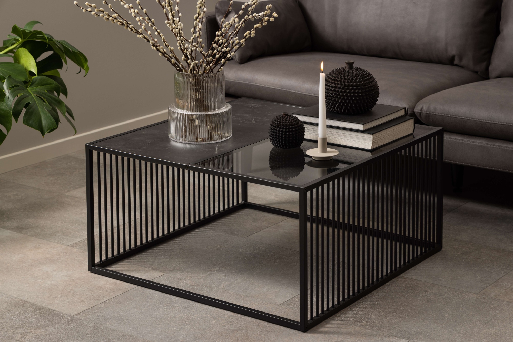 ACTONA GROUP Couchtisch »Strington, Marmoroptik schwarz - modern & stilvoll, pflegeleicht« Couchtisch, Beistelltisch, Kaffeetisch,  OTTOs Choice,  Glasplatte & Metallgestell, verschiedene  Formen