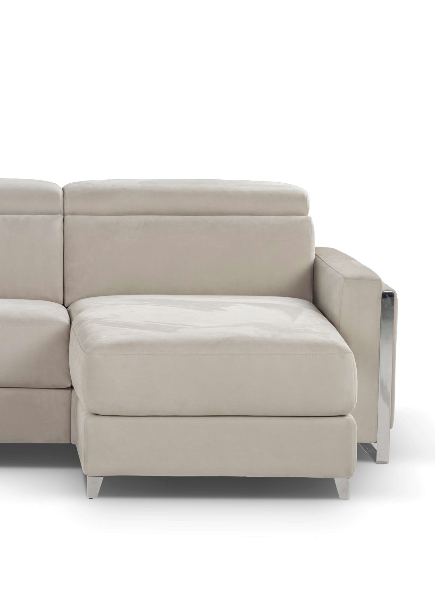 CALIA ITALIA Polsterecke »ECLETTICO, Ecksofa, Stellmasse 288/163 cm, L-Form,Metall Kufen Füsse,« wahlweise links oder rechts bestellbar,inklusiv Kopfteilverstellung