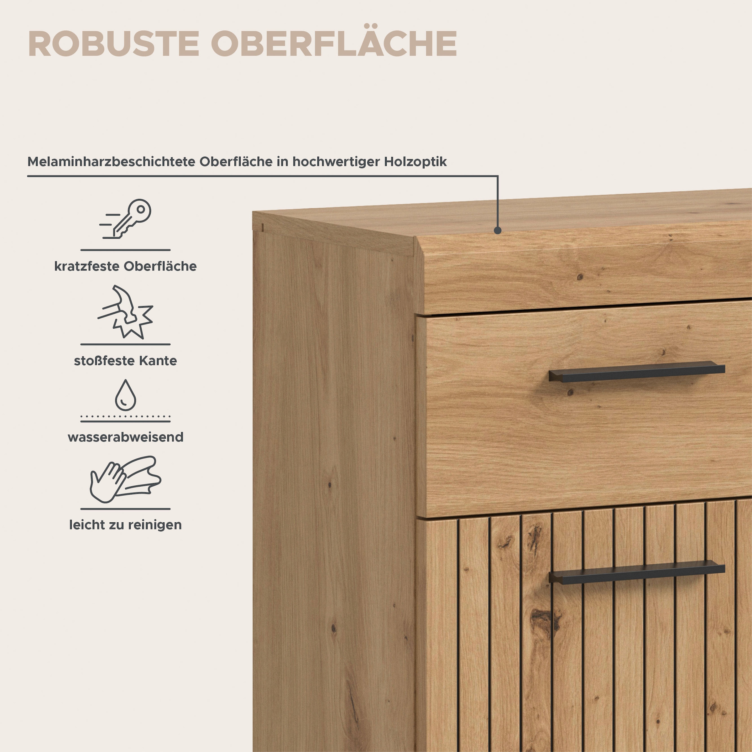 welltime Armoire basse »SIENA, Breite 74cm, 2 Tür, 1 Schubkasten, 2 Fächer, MDF-Front« BEST-SELLER !,  disponible en plusieurs couleurs, meubles de salle de bain, armoire de salle de bain, commode, salle de bain