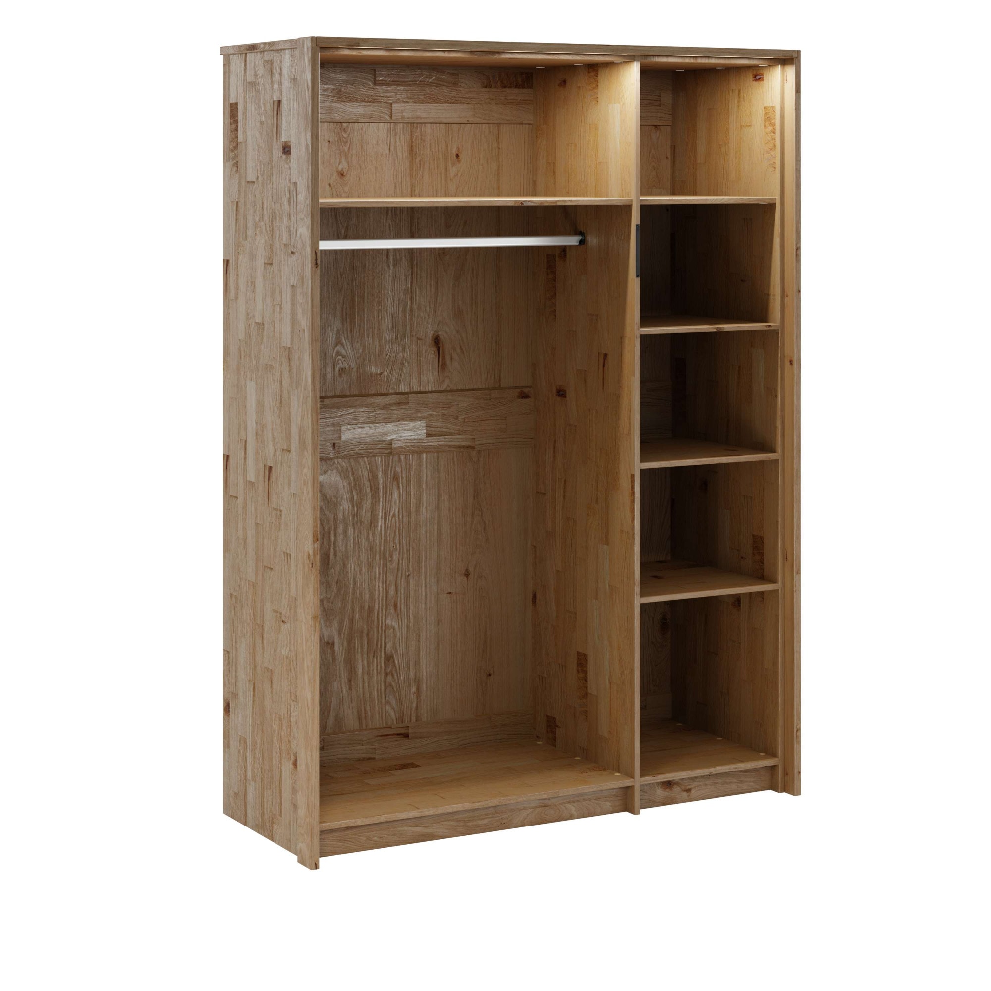 GOODproduct Armoires à vêtements »Huven aus Massivholz Eiche im Scandi Stil – geräumig mit viel Stauraum« Intemporel et durable, version CLASSIC incluant des semelles intérieures, H : 218 cm