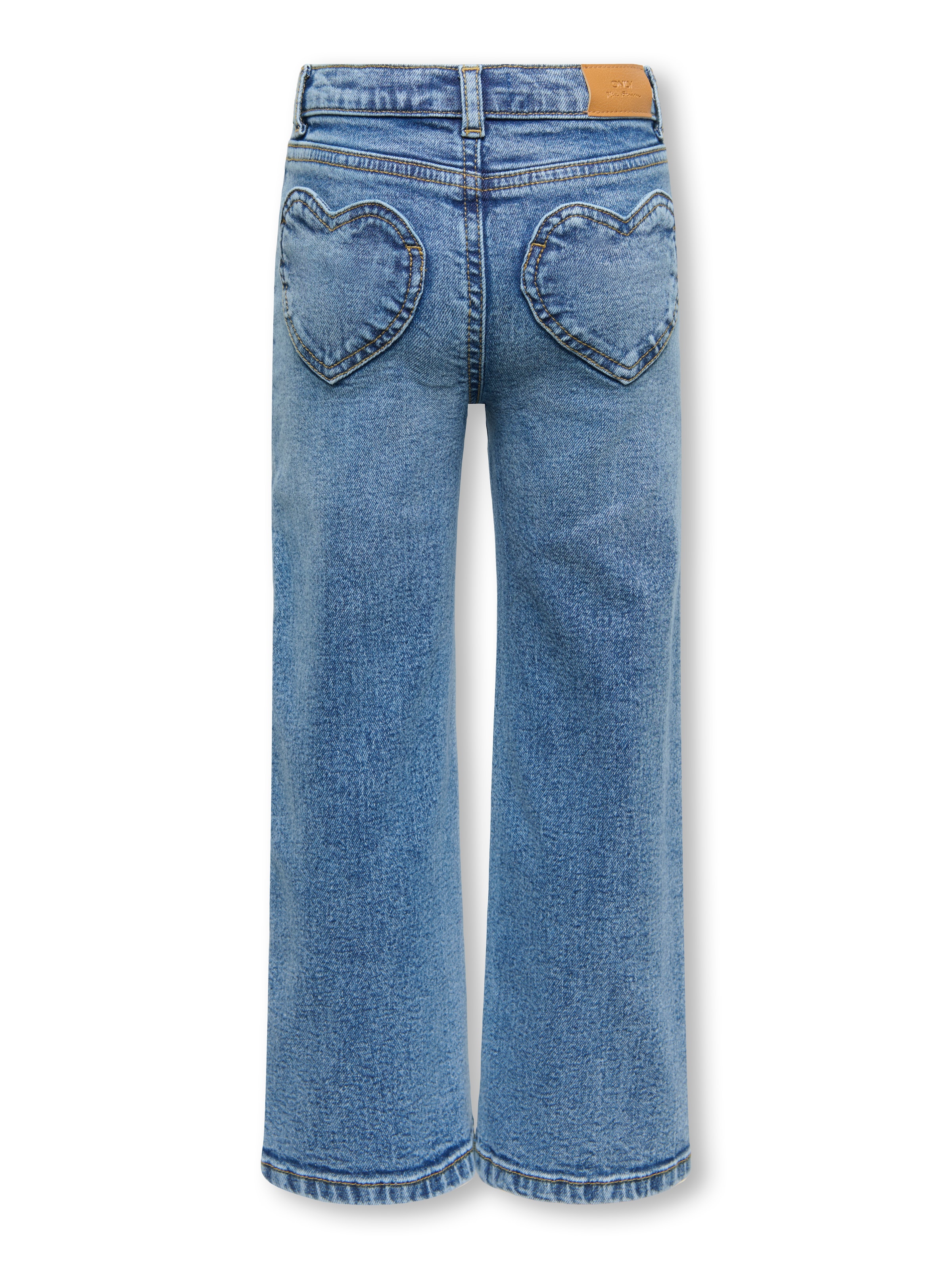KIDS ONLY Jeans large »KMGJUICY WIDE HEART DNM AZG367 NOOS« Mélange de coton, coupe large à jambes