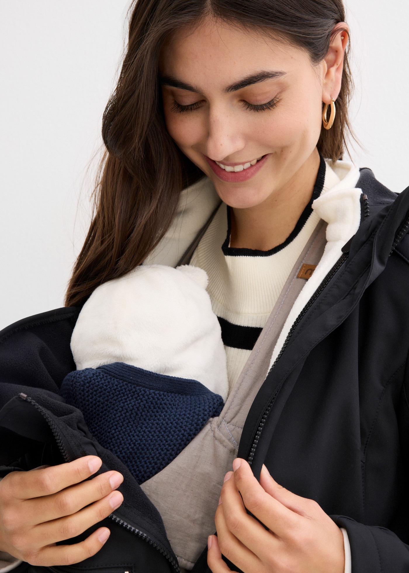 bonprix Veste de maternité avec deux inserts pour grossesse et portage bébé, coupe ample