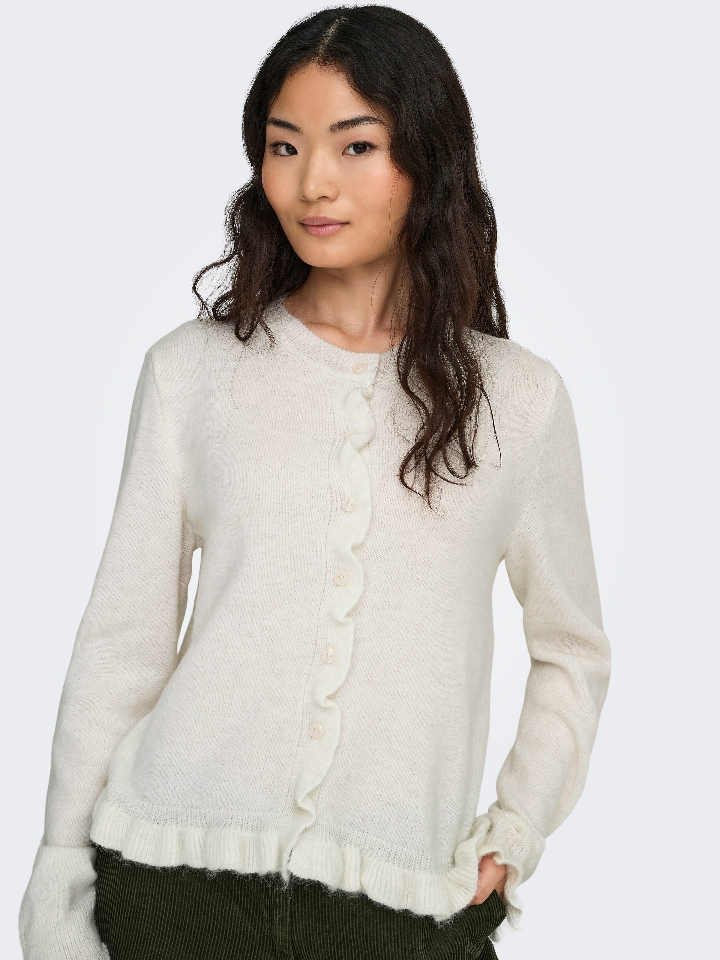 JDY Veste en tricot »JDYLETTY L/S ON FRILL CARDIGAN KNT NOOS«