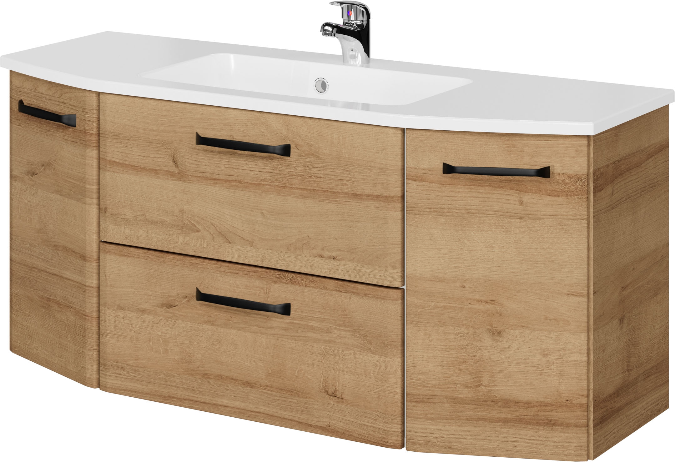 Saphir Waschtisch »Quicket 318, mit Mineralmarmorbecken, 112cm breit« 2 Stk. tlg.