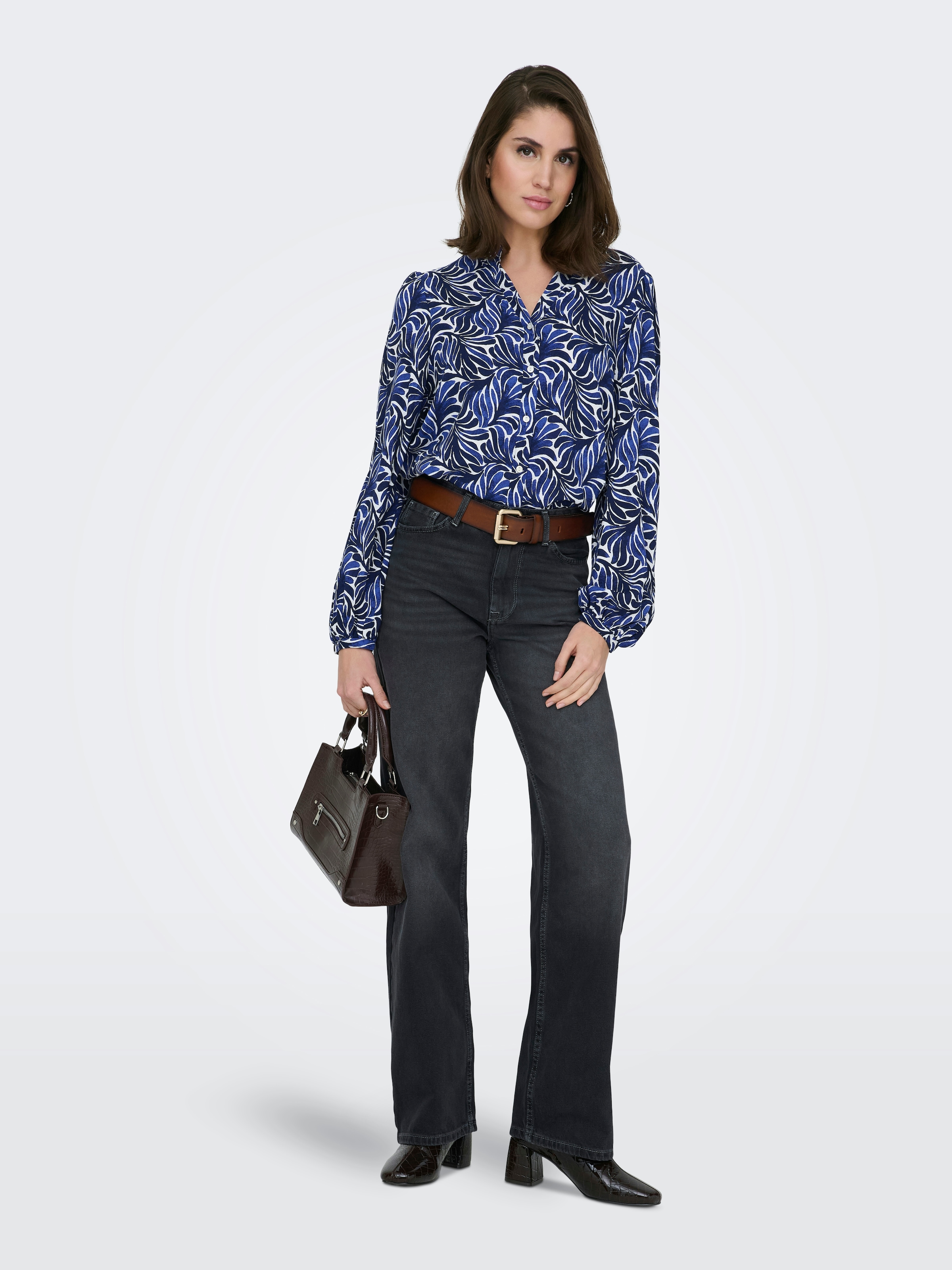 ONLY Blouse à manches longues »ONLRAYA L/S SHIRT WVN« viscose, coupe regular