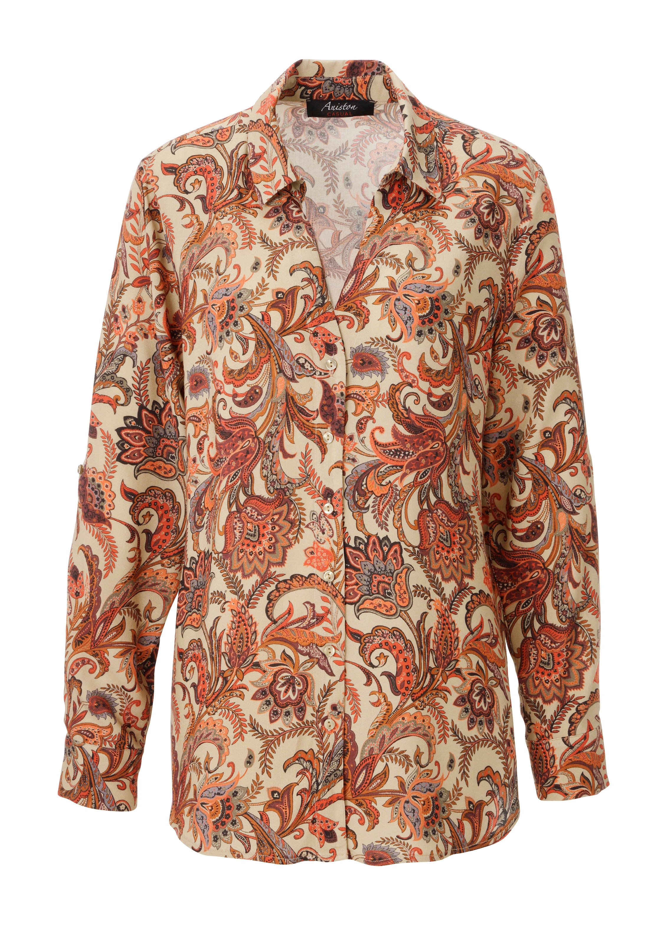 Aniston CASUAL Blouse chemise mit fantasievollem Blumendruck- jedes Teil ein Unikat - NEUE KOLLETION