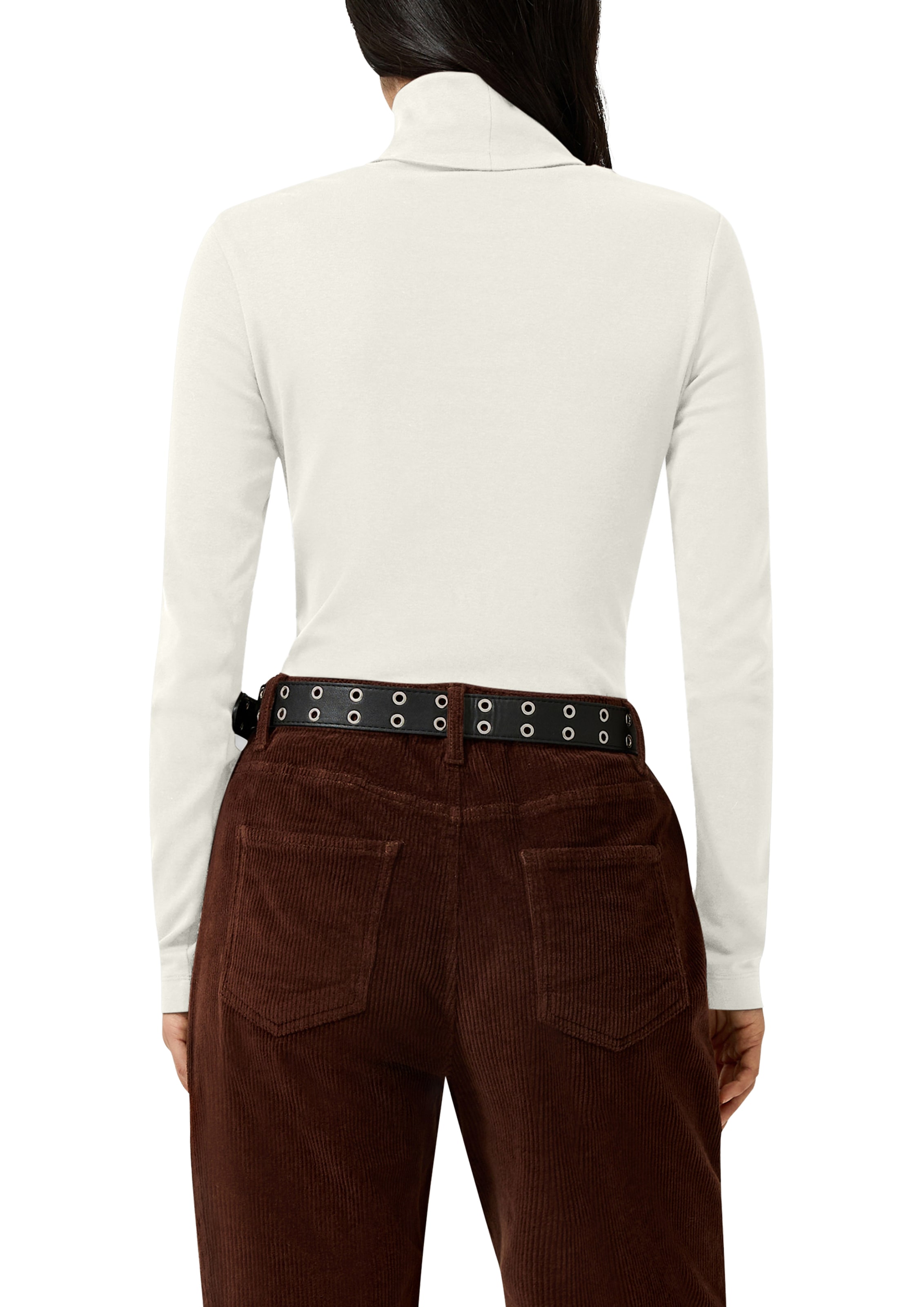 QS Rollkragenshirt Langarmshirt mit Rolli / Baumwolle