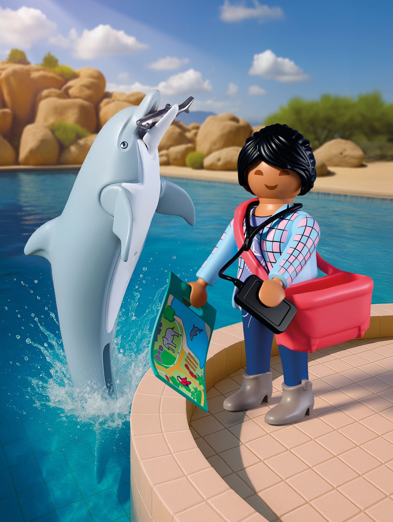 Playmobil® Jeu de construction »Zoo: Delfin und Besucherin (72091), Animals & Friends« Made in Europe