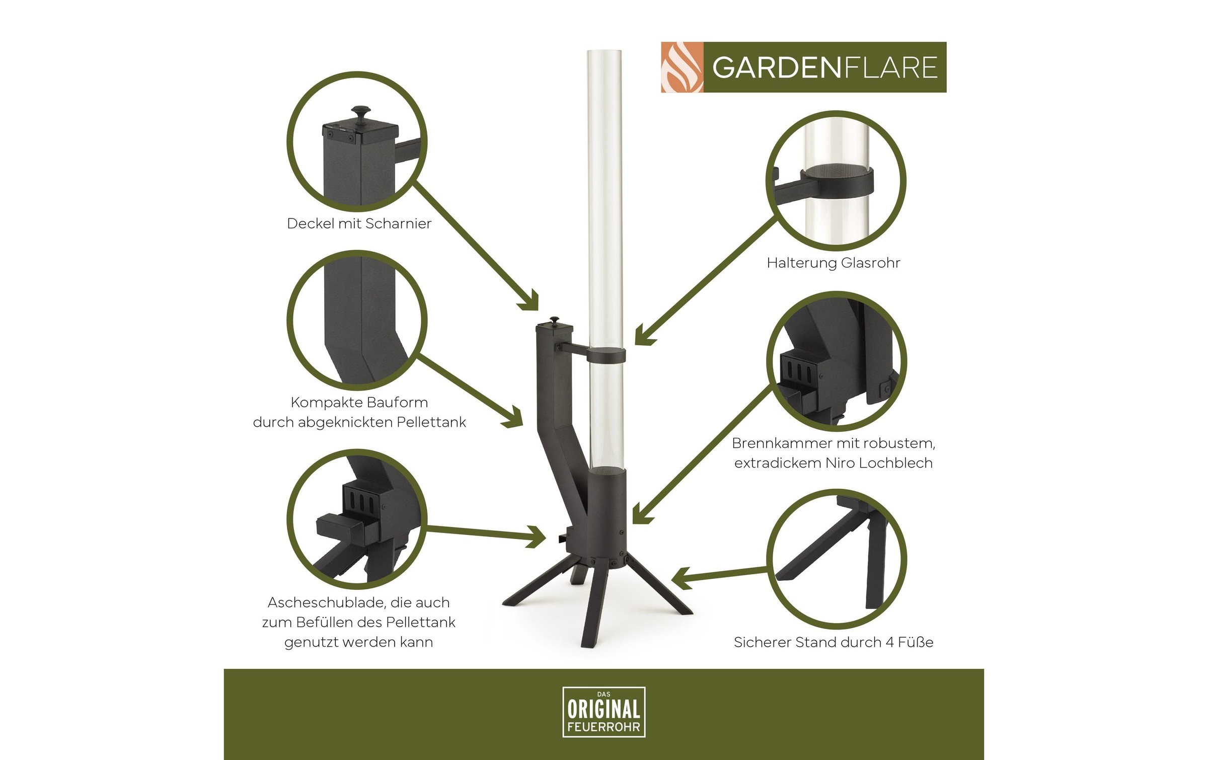   Foyer »Gardenflare Klassik Feuerrohr«