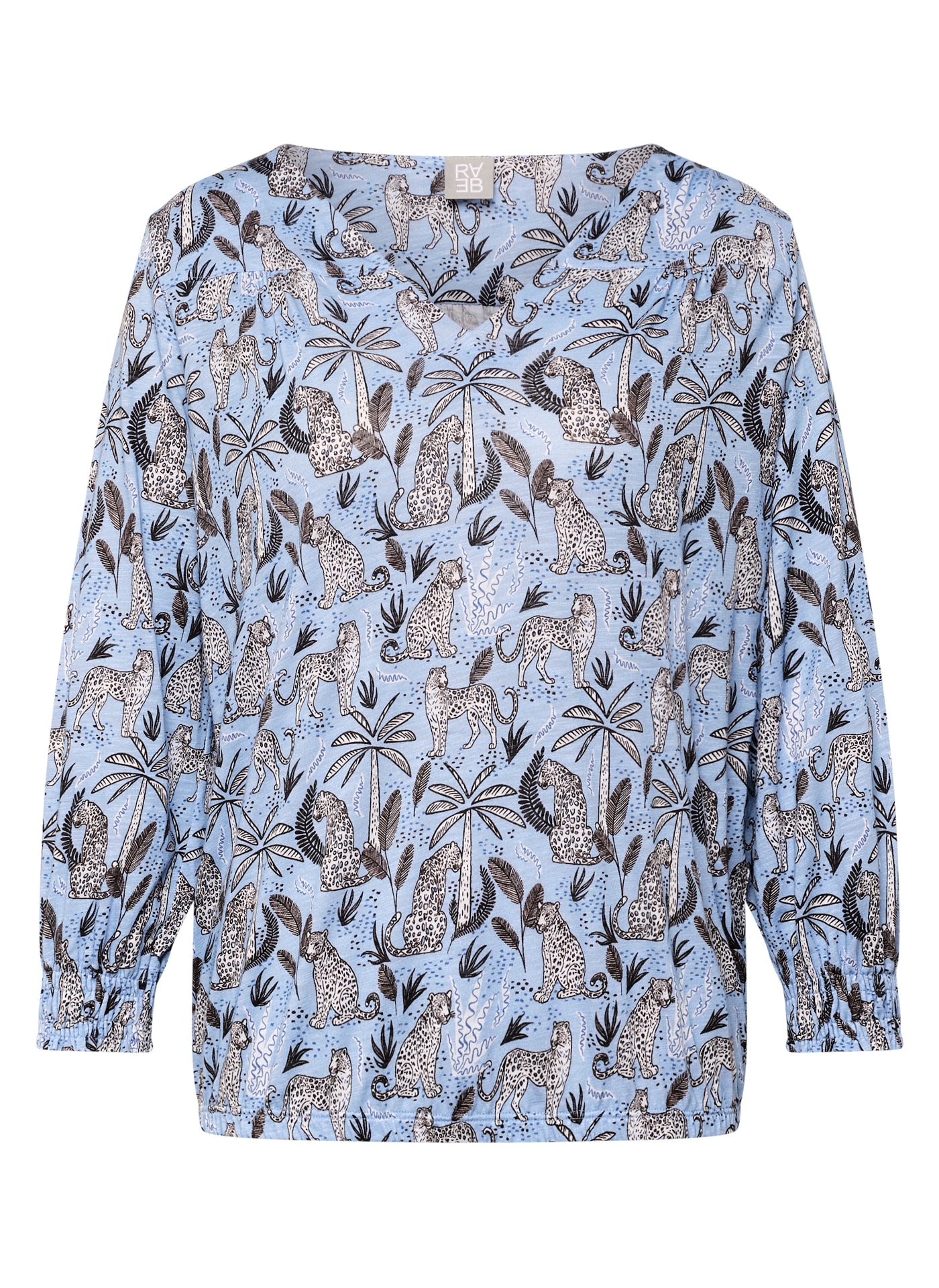 Rabe V-Shirt mit grafischem Muster und 3/4 -Arm