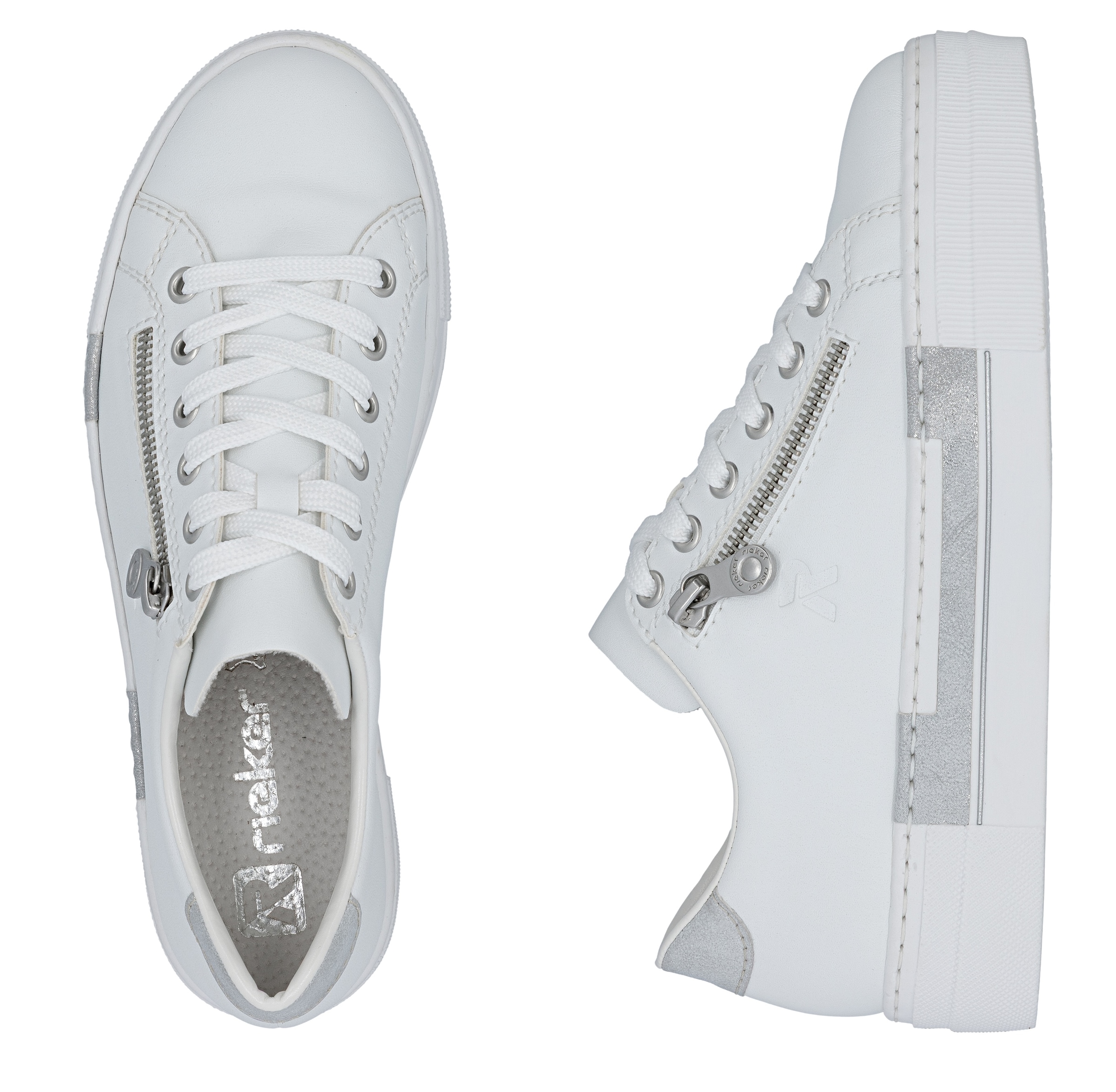 Rieker Baskets à plateforme  mit Zierreissverschluss seitlich, Freizeitschuh, Halbschuh, Schnürschuh