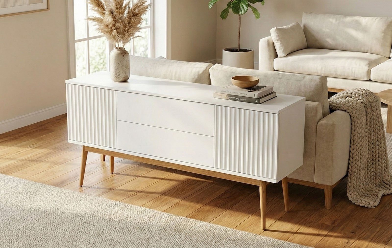 Jahnke Buffet »GRACE SB 150« Buffet bas, 2 portes & 2 tiroirs, design scandinave, largeur : 150 cm
