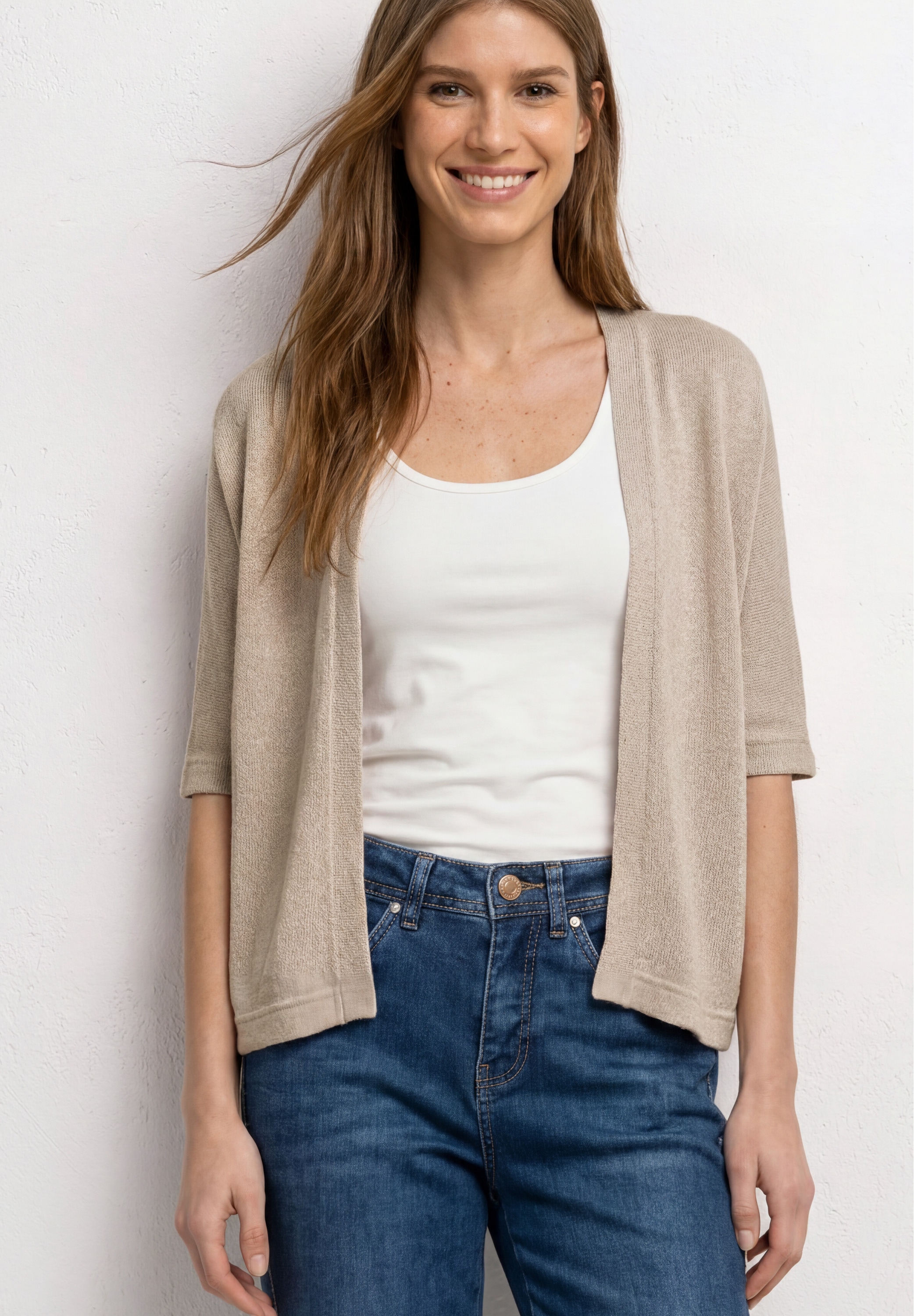 STREET ONE Veste en tricot Veste manches courtes style tricot avec paillettes