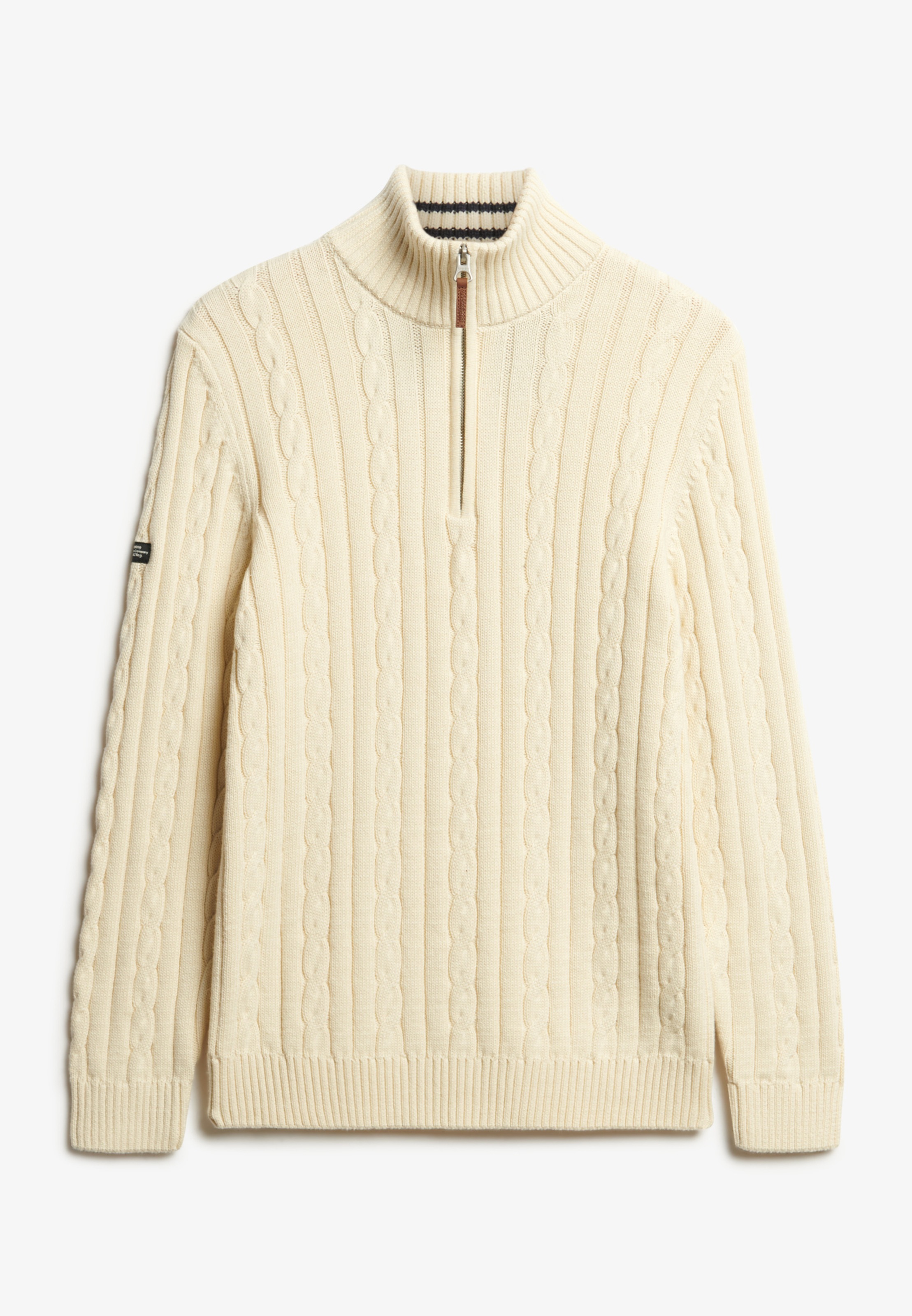 Superdry Troyer »PREPPY COTTON CABLE HALF ZIP« Coton, coupe slim