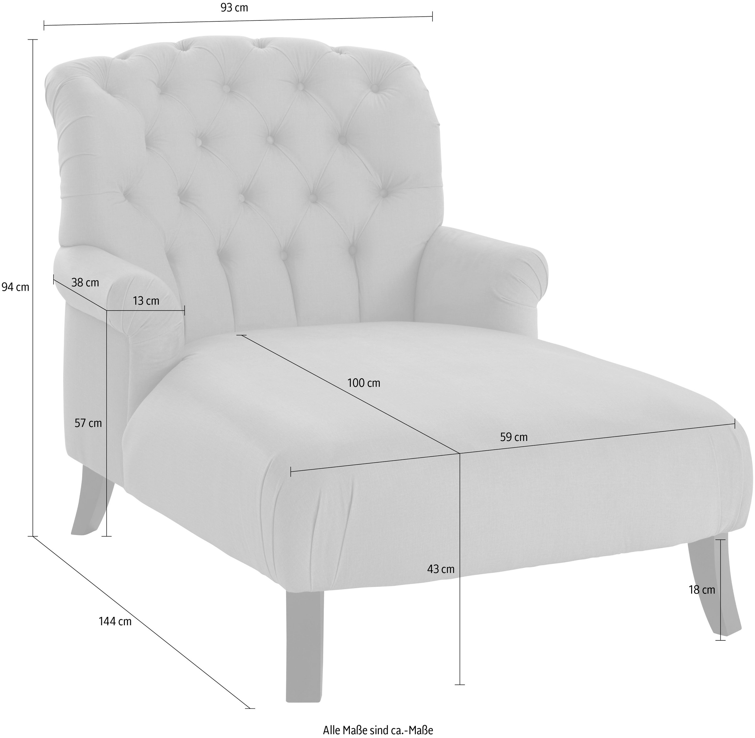 Home affaire Loveseat »Amiens Sessel Loungesessel« mit wunderschöner Knopfheftung im Rücken