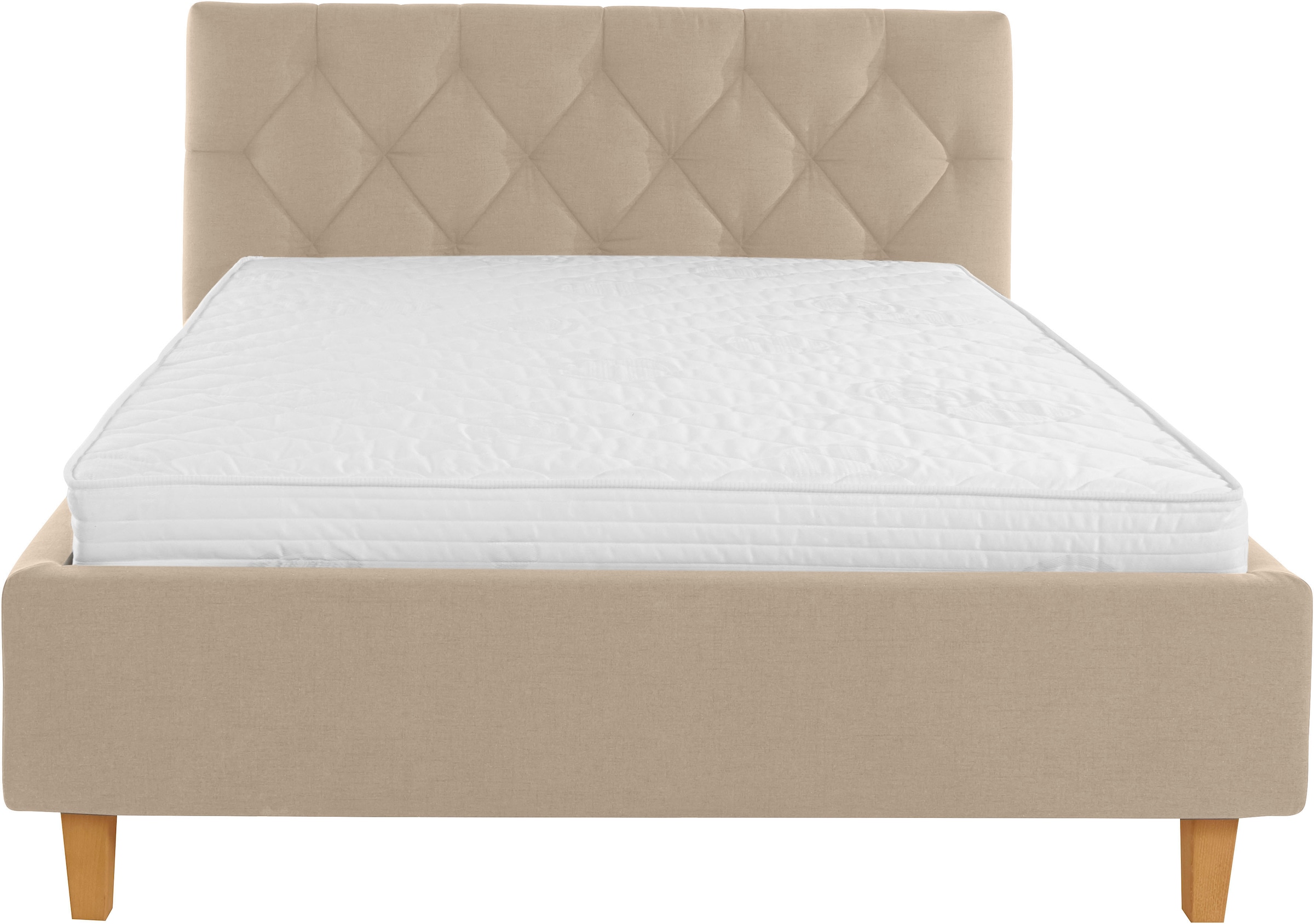 Home affaire Polsterbett »Sunley 100« Kreuzsteppung, Kopfteilhöhe 102 cm, ohne oder mit Matratze/Lattenrost