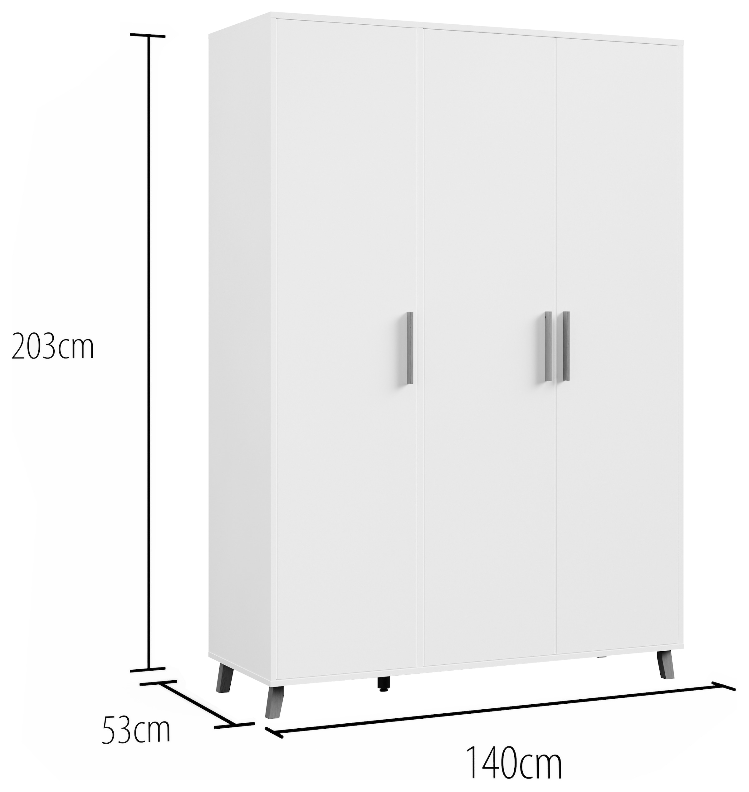 rauch Drehtürenschrank »Kleiderschrank Schrank Garderobe SHINJO Breiten 93/140/187 cm« in 3 verschiedenen Ausstattungen BASIC/CLASSIC/PREMIUM,  Griffe und Füsse aus Massivholz, viel Stauraum MADE IN GERMANY