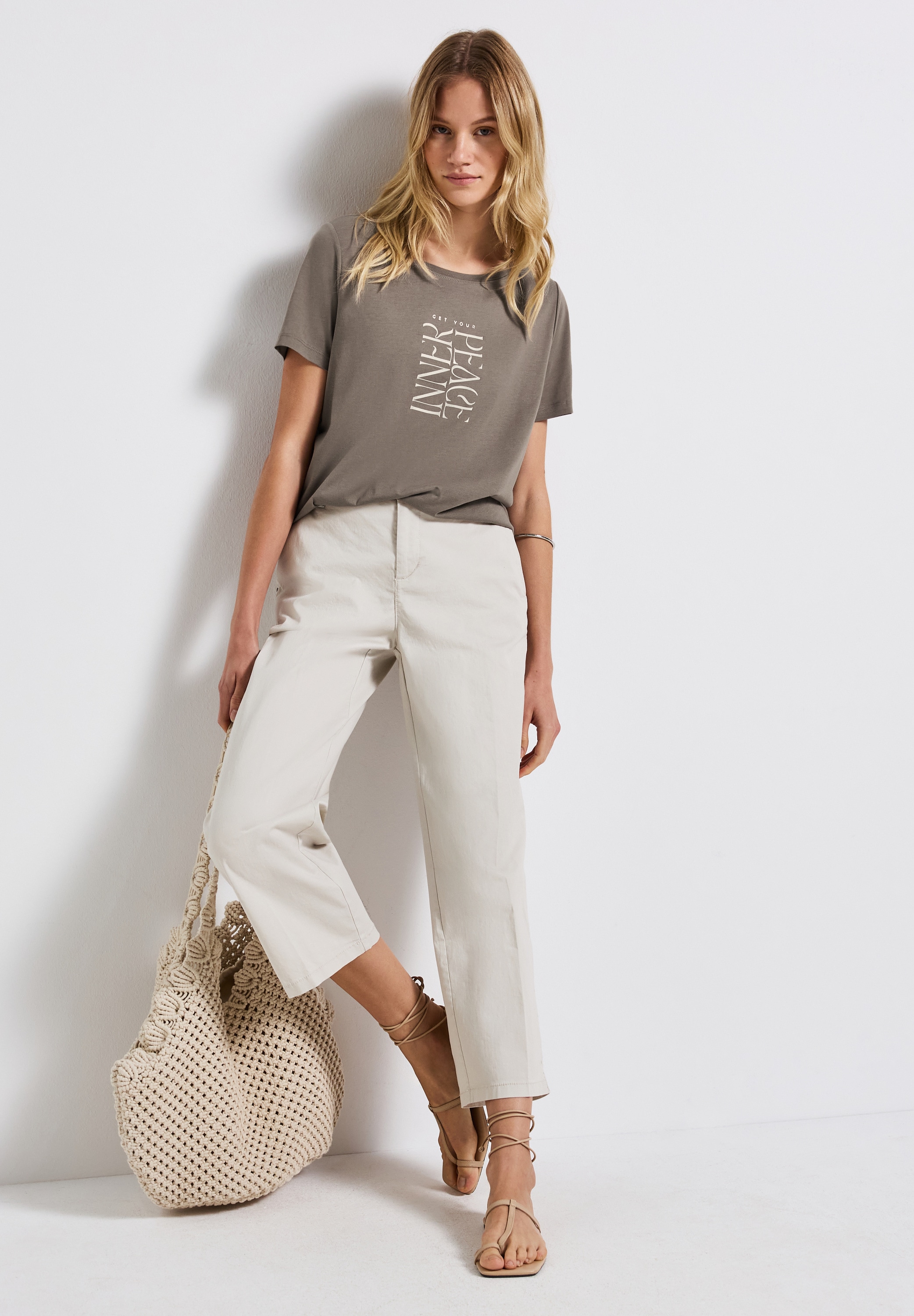 STREET ONE Haut de chemise avec impression texte
