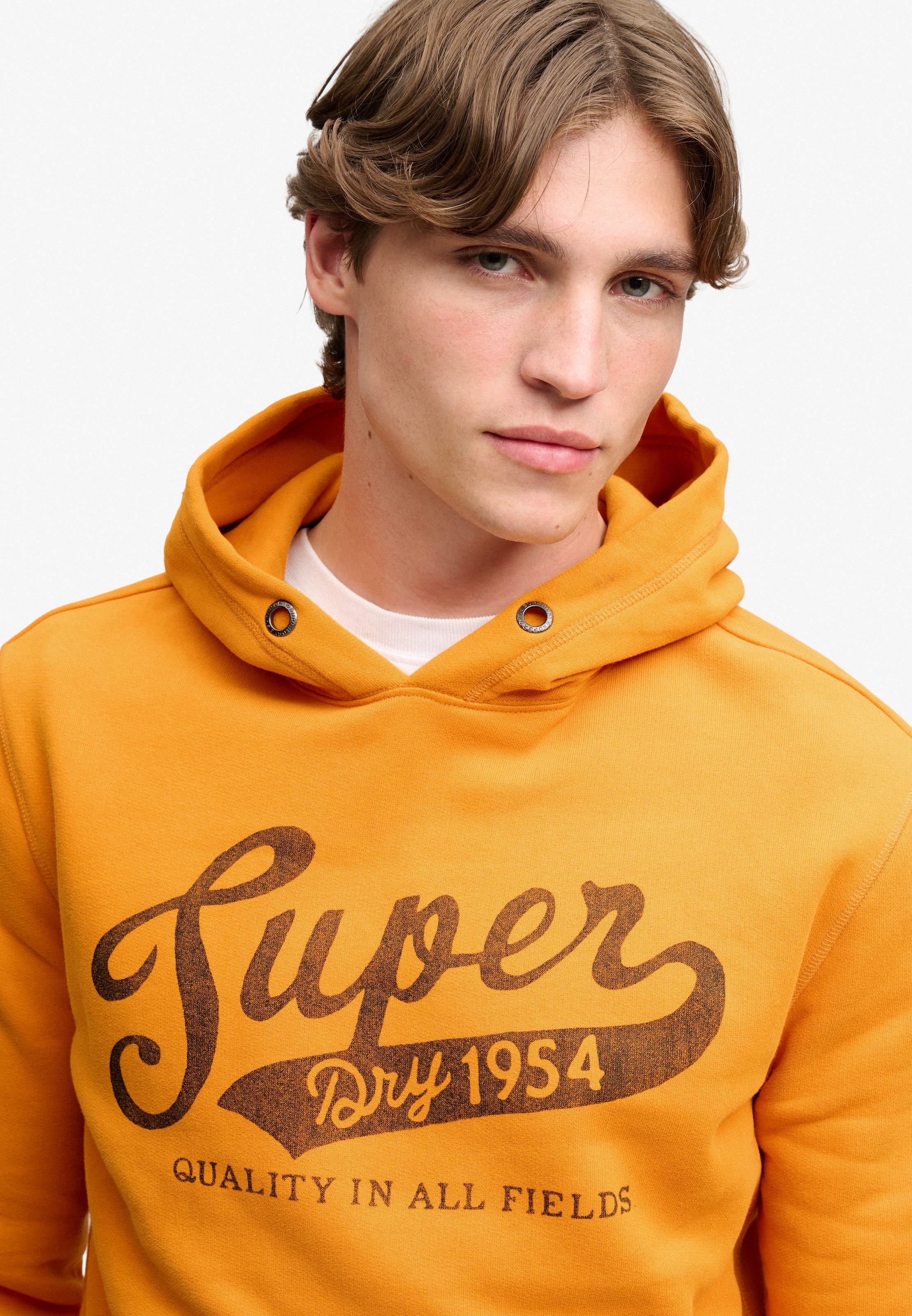 Superdry Sweat à capuche »VINTAGE SCRIPT HOOD«, mélange coton, coupe décontractée
