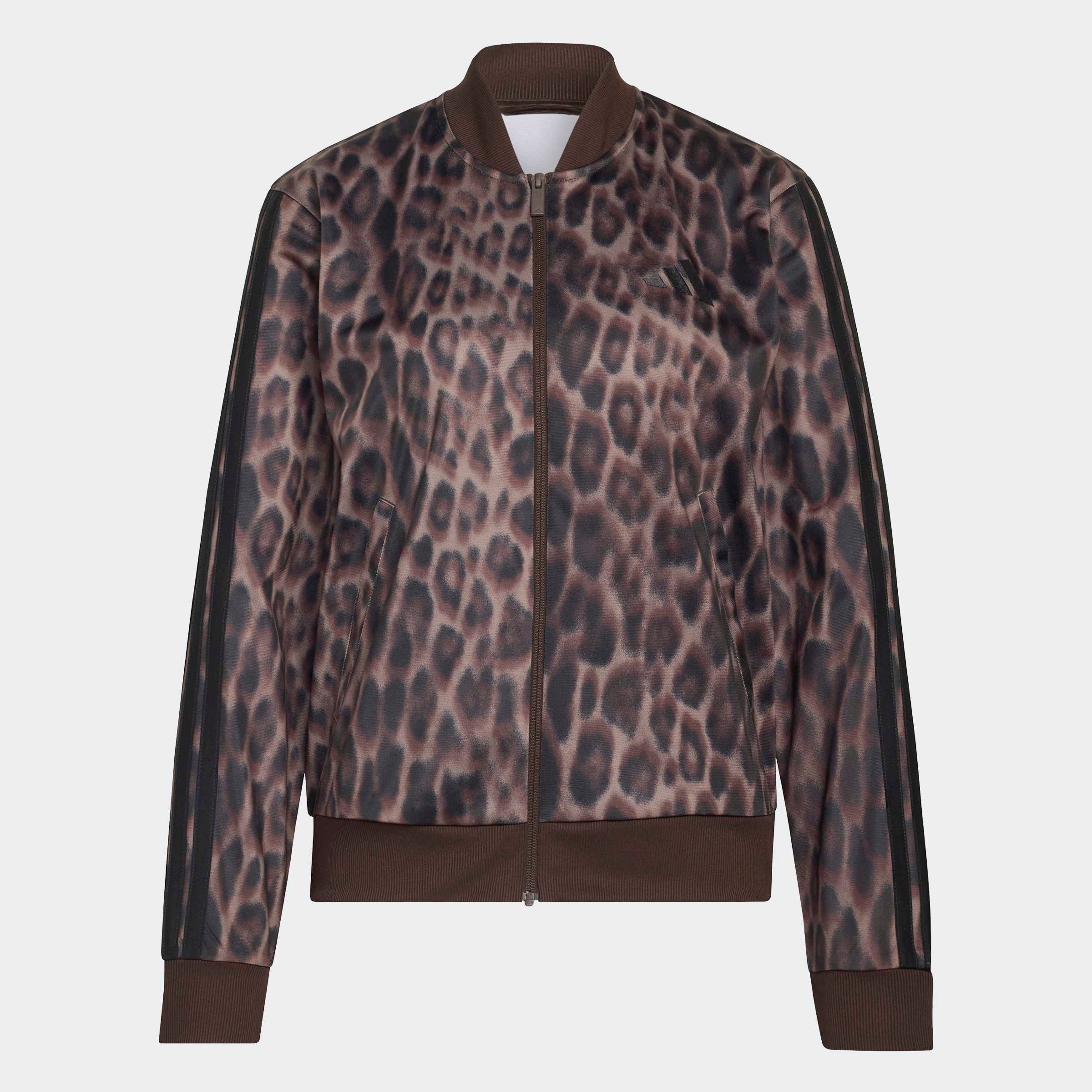 adidas Sportswear Trainingsanzug »ESSENTIALS 3-STREIFEN ANIMAL AOP« 2 tlg. mit durchgehendem Reissverschluss, mit Stehkragen, mit Allover-Print