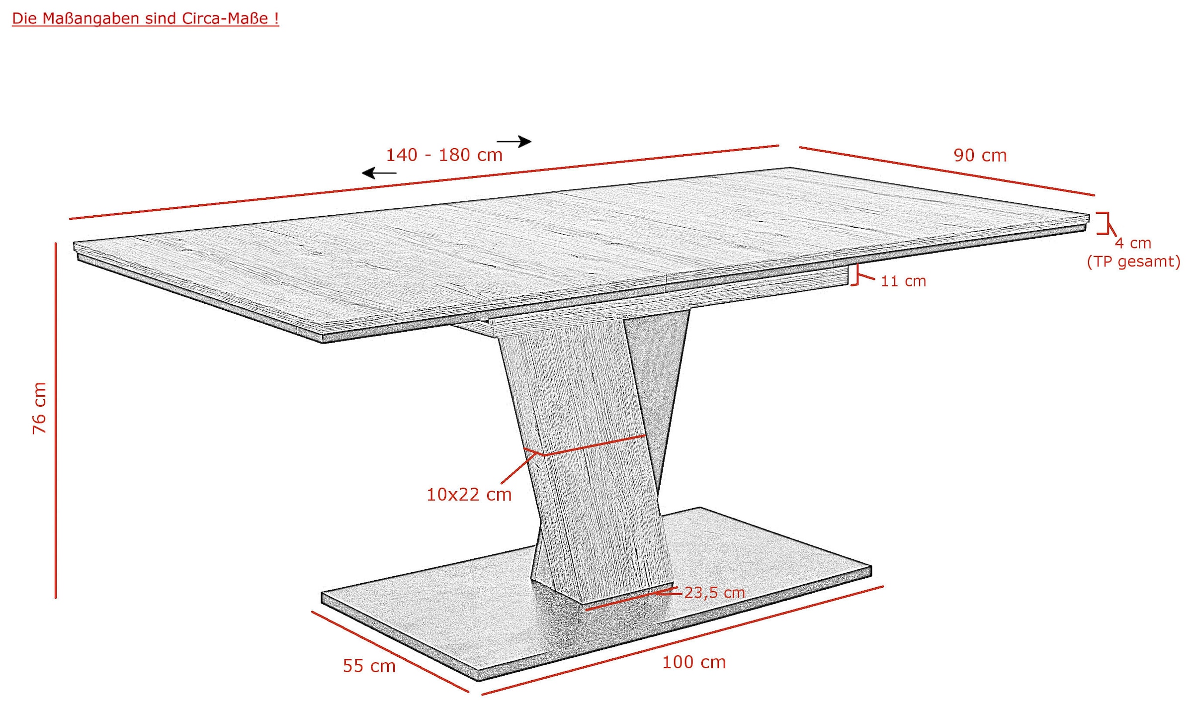 GOODproduct »"Altona", Esstisch ausziehbar plus 6 Stühle, TOPSELLER!« Esstisch ausziehbar 140 - 180 cm, 6 Freischwinger, 7 tlg. tlg. Säulentisch 140-180x90 cm, Stuhl mit Federkorb, 140 kg belastbar