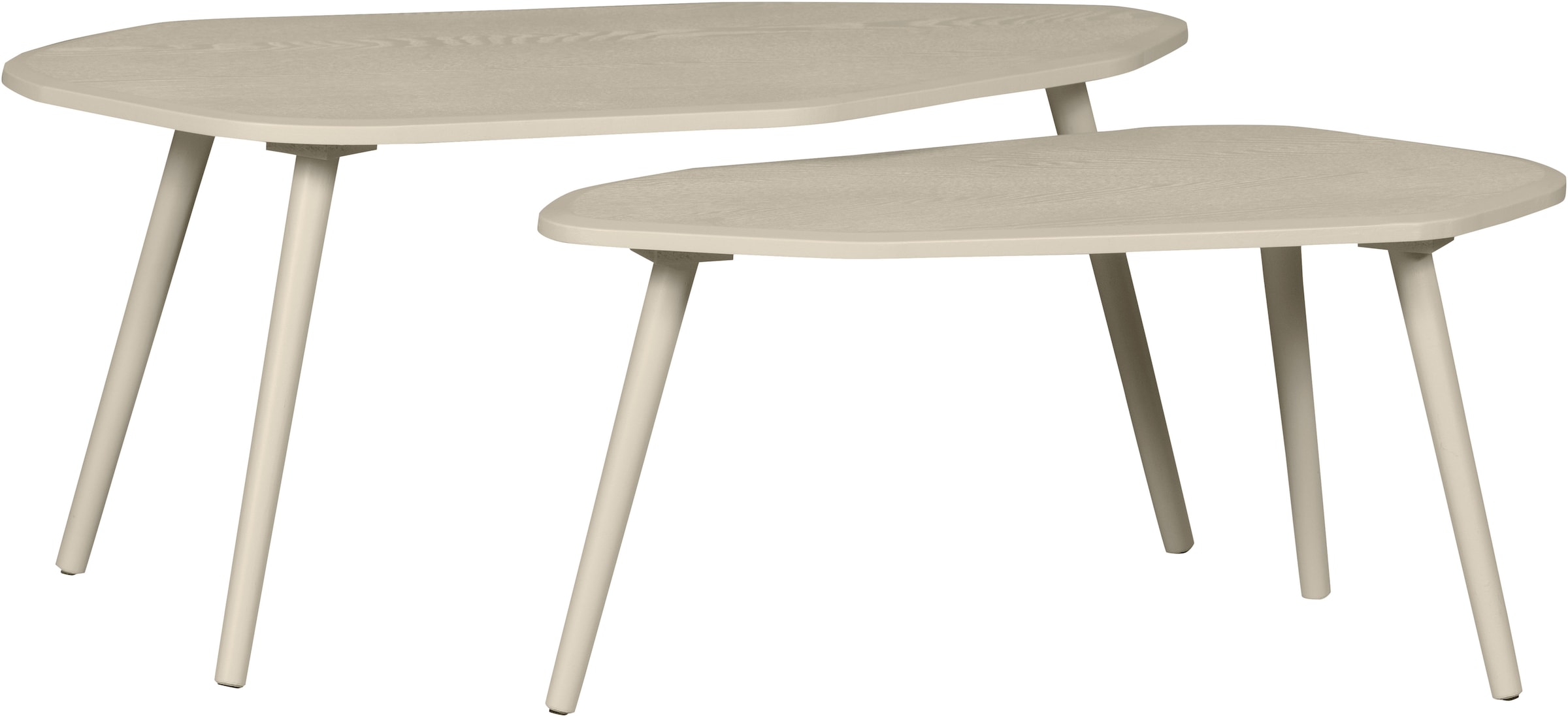 WOOOD Table d'appoint »Davina von MDF mit organischer Tischplatte B 90 x T 50 x H 40 cm« Ensemble, 2 cuis tlg. lot de 2, capacité de charge 5 kg chacun, combinaison pieds/table librement choisissable