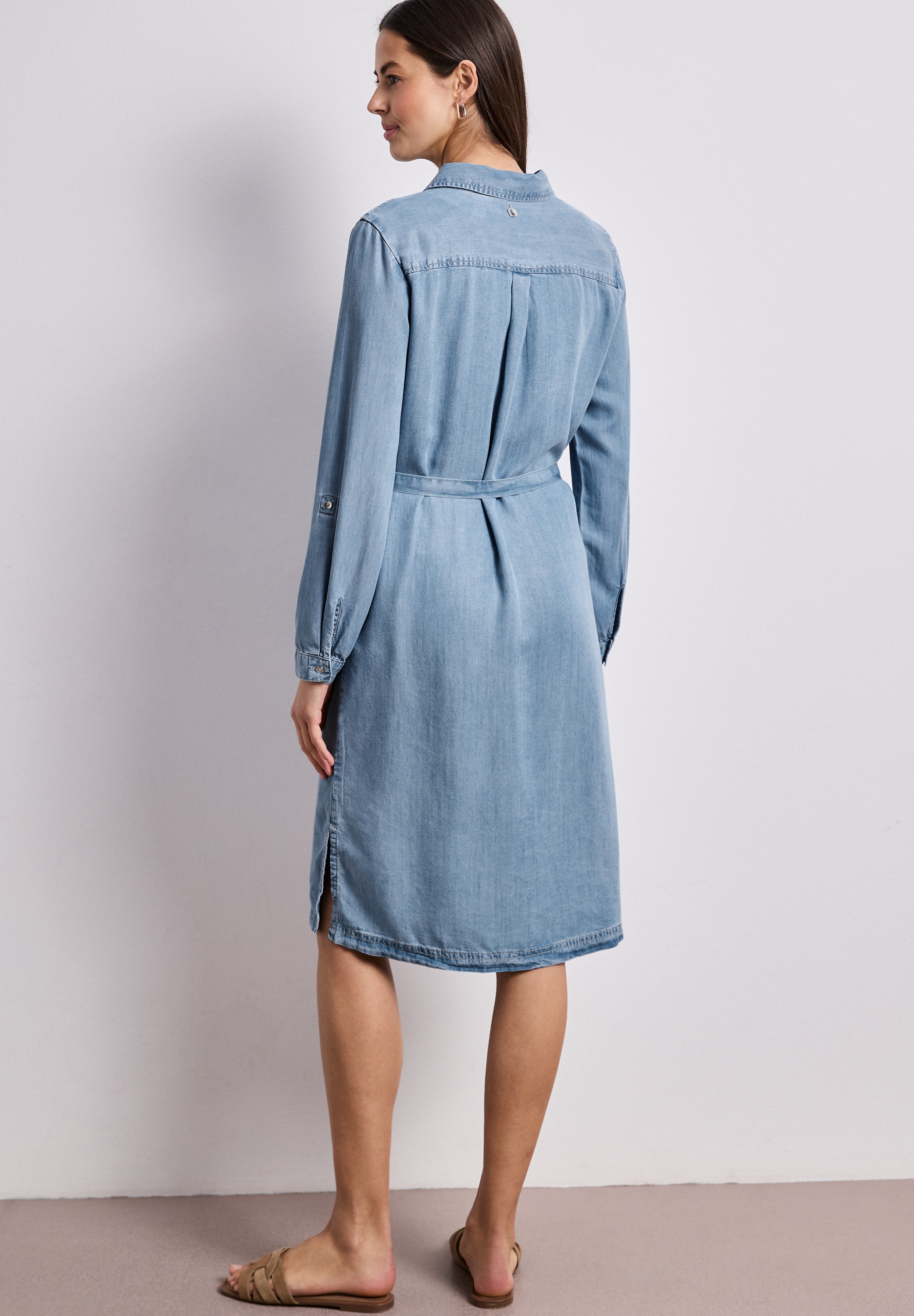 STREET ONE Robe en jean Poches poitrine | Poches pour les mains fentes latérales, aspect délavé