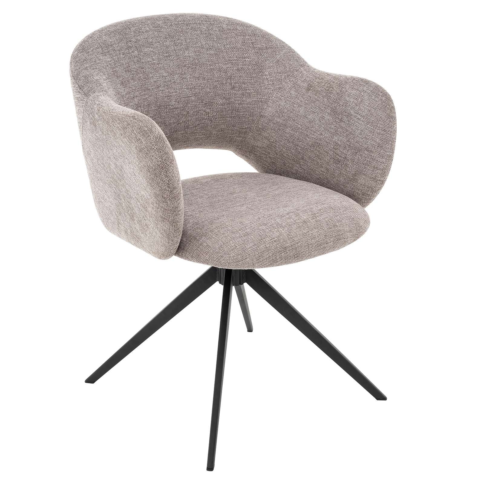 GOODproduct Chaise de salle à manger »Fynnjard« (Set) 2 cuismit schwarzen Metallbeinen, Drehfunktion, Webstoff Bezug