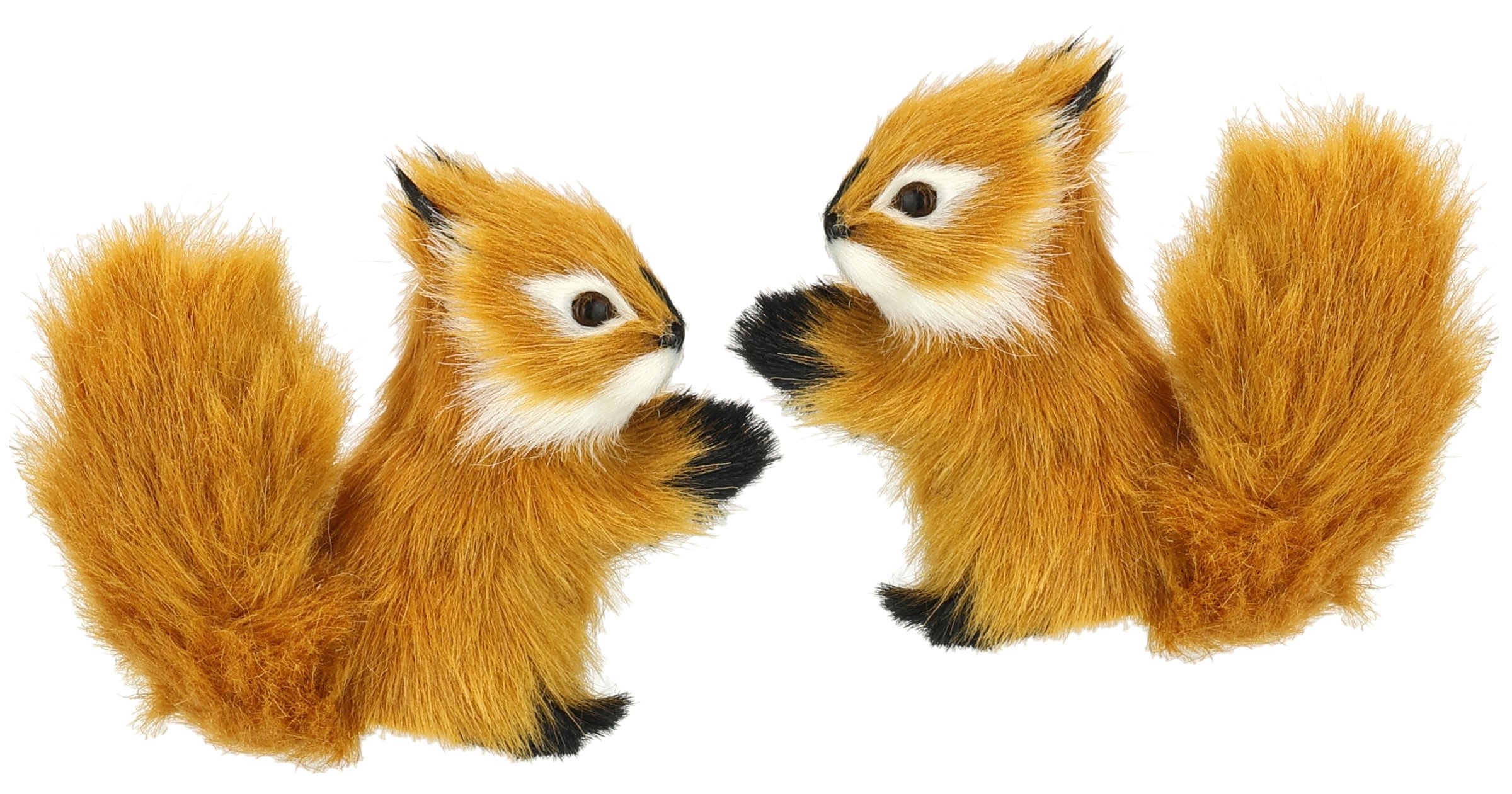 I.GE.A. Dekofigur »Tierfigur mini Eichhörnchen« 2er Set aus Kunstfell Statue Ornamente Pelz Plüschtier Waldtier