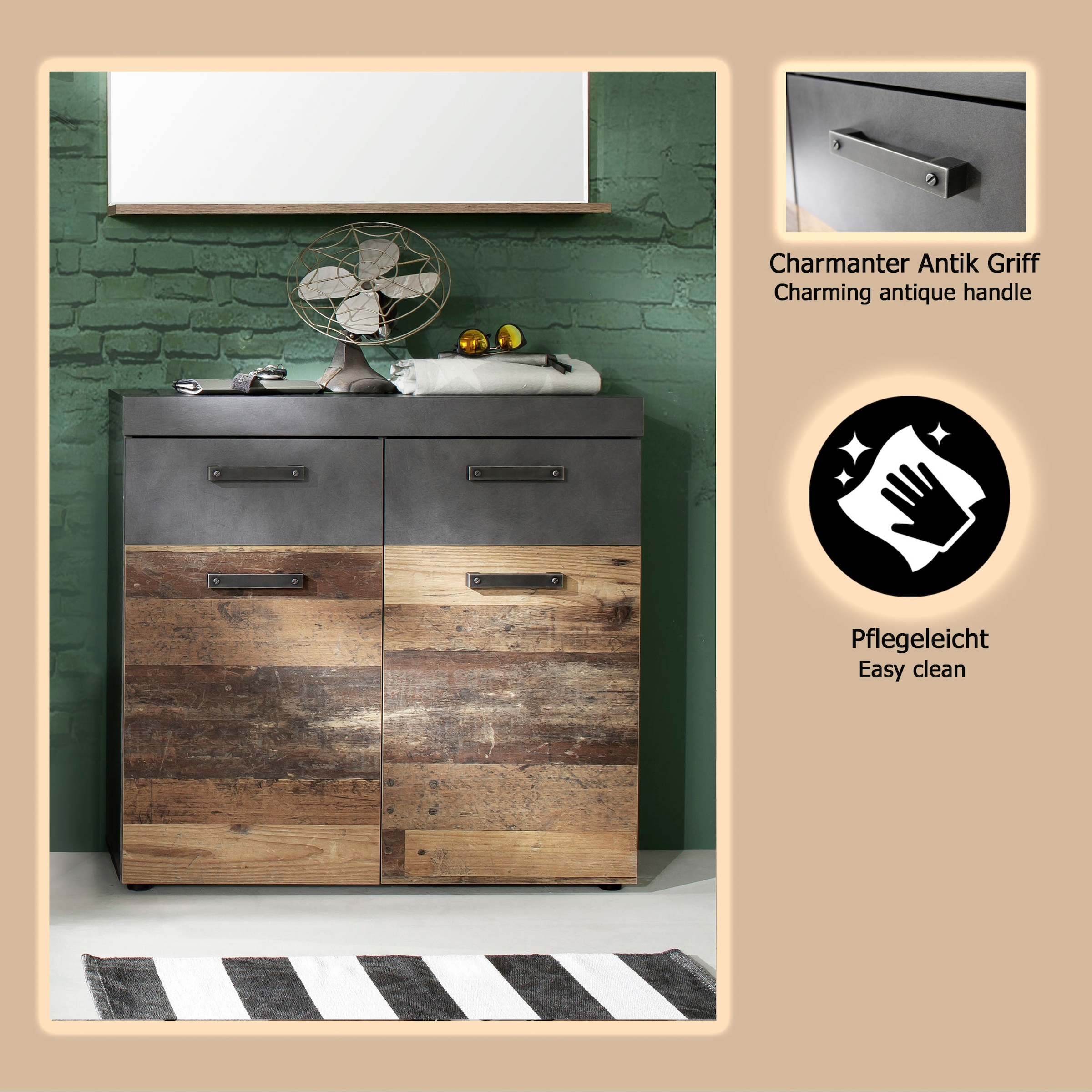 INOSIGN Armoire à chaussures »Ilana« Schuhschrank für 16 Paar Schuhe - (B/T/H) 90/34/89 cm