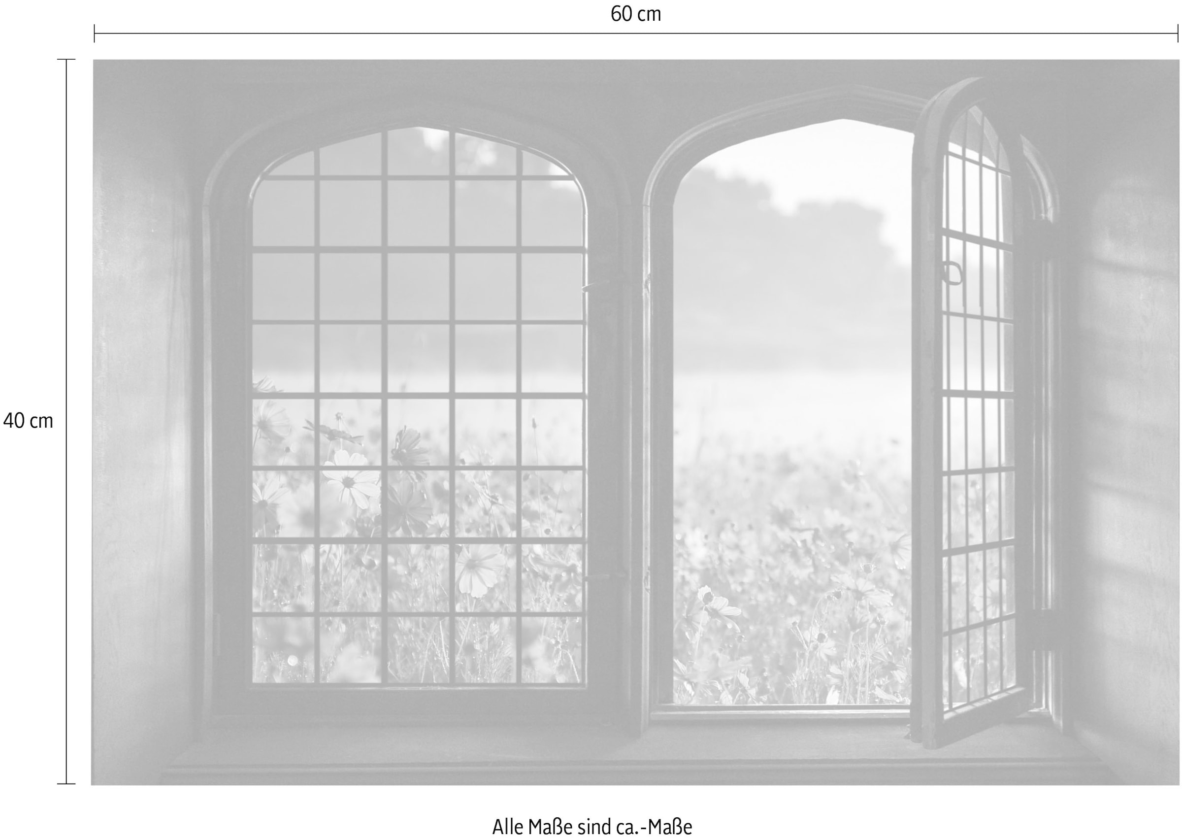 queence Autocollants muraux »Blumenwiese« Wandsticker, Wandbild, selbstklebend, 3D, Fenster