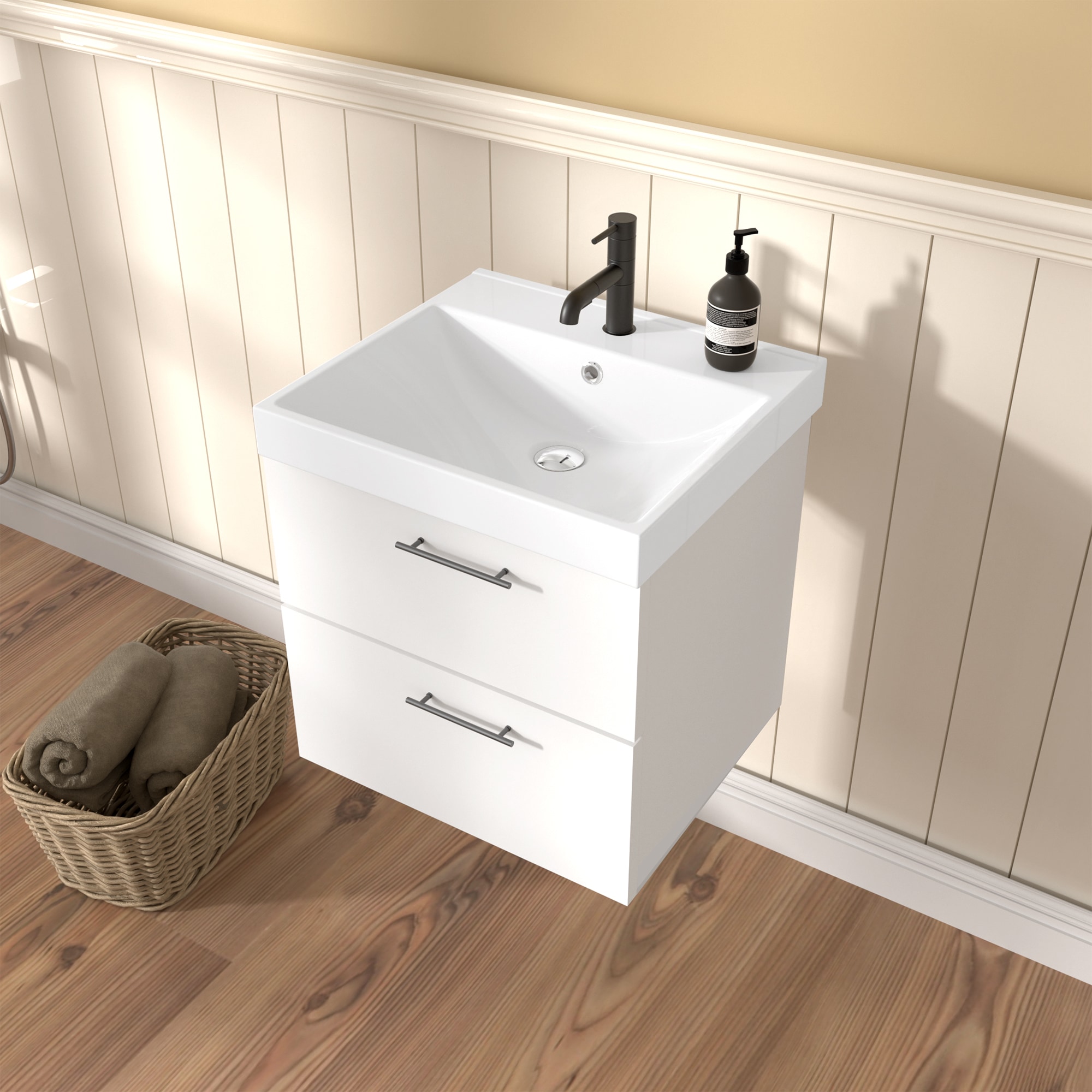 welltime Vasque à encastrer »Trento Deluxe« Disponible avec nano glaçure en 51, 61, 81, 101 et 121 cm.