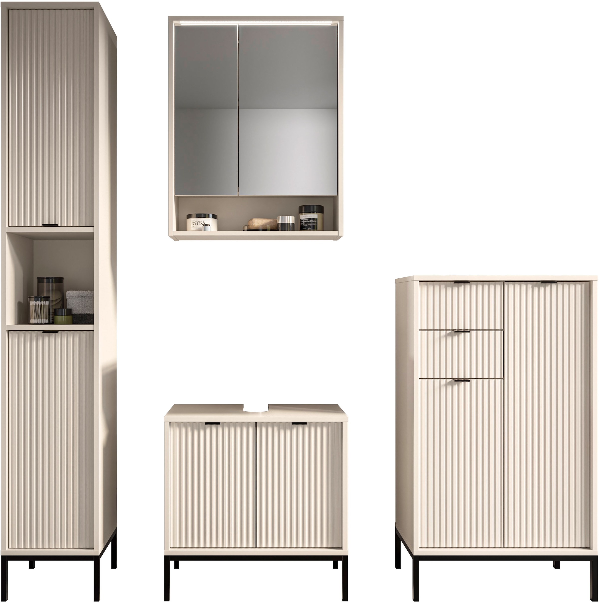 BASIC by Balculina Midischrank »Lucera Midischrank, Badezimmerschrank BxHxT 60x106x32« 1 Stk. tlg. Breite 60 cm, Tür L/R montierbar