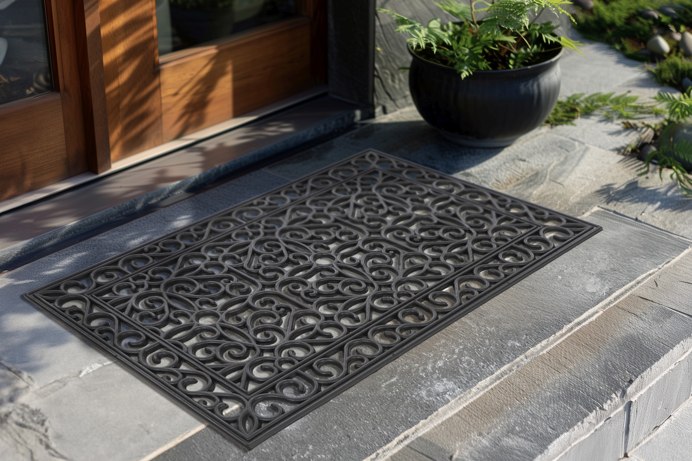 Kayoom Tapis de sol »Everyday 125« Rectangulaire 8 mm Höhe Türmatte, Gummi, Eingang, Welcome