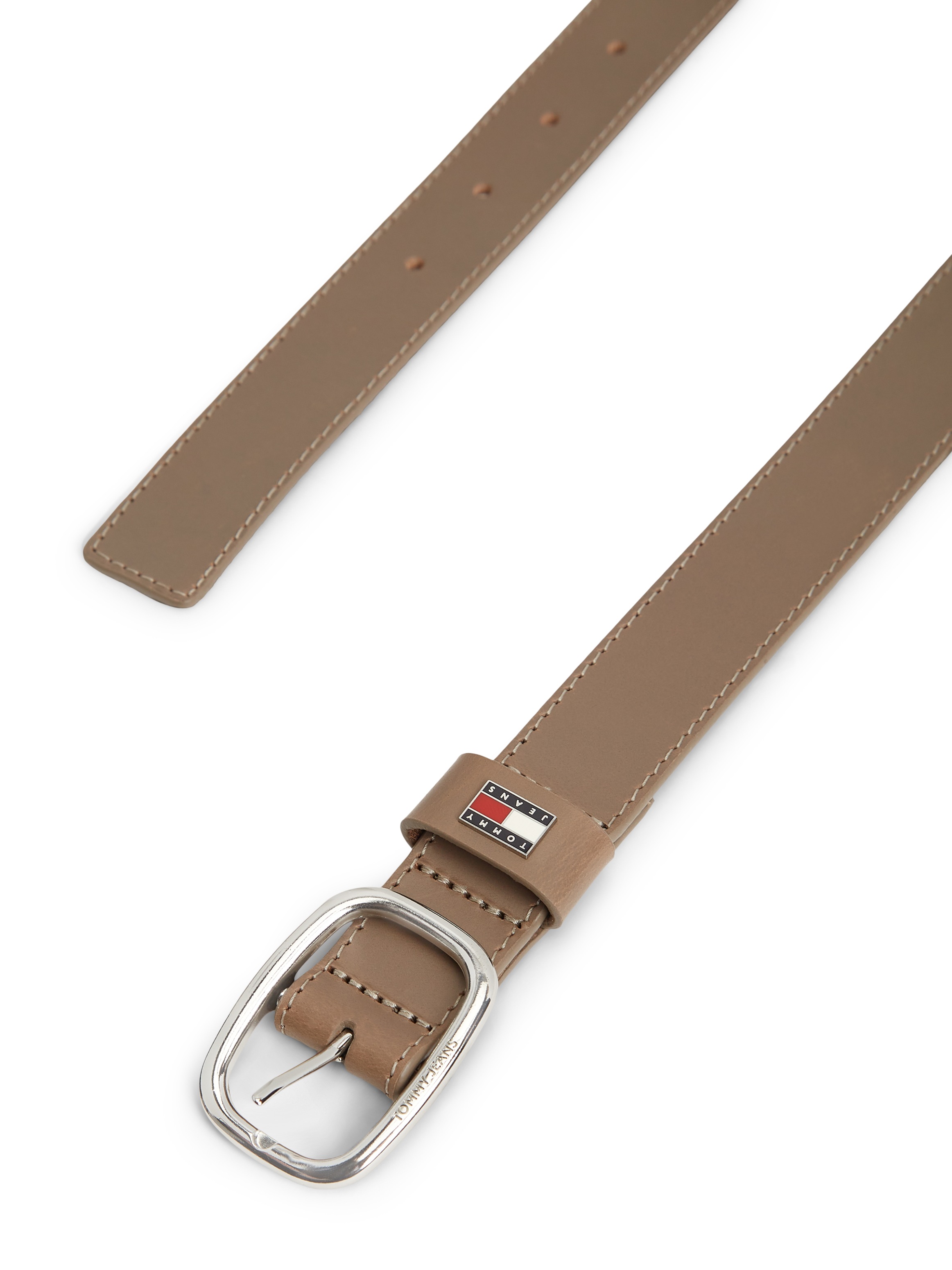 Tommy Jeans Ceinture en cuir »TJW OVAL 3.0 cm breit« Ovale Einfachdornschliesse und Logo am Verschluss