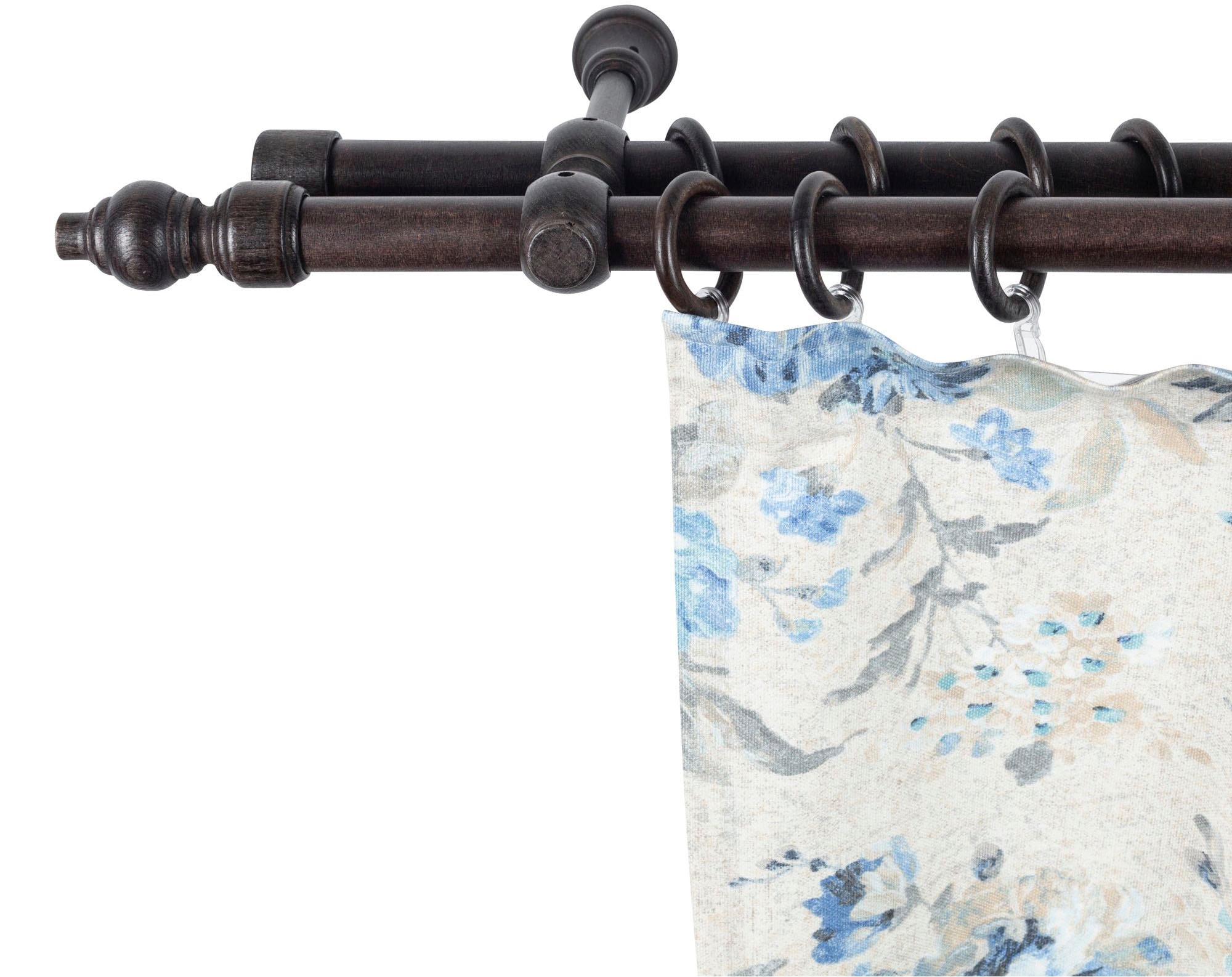 SN DECO GROUP Tringle à rideaux »Filigrano« 2 course-läufig Fixmass 28 mm, Holz, verschiedene Längen und Farben, Komplettset