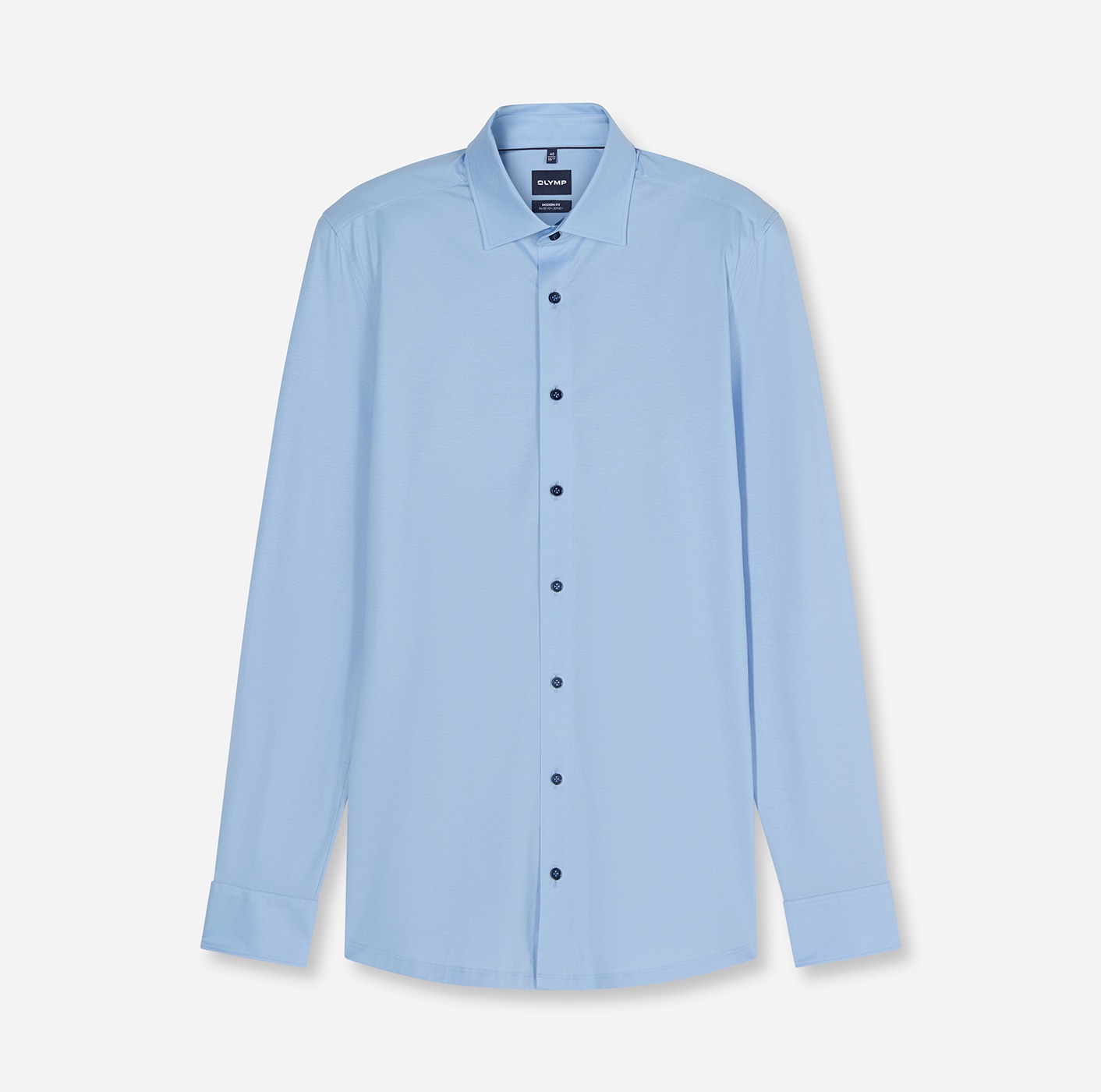 OLYMP Chemise à manches longues »Luxor 24/Seven modern fit Jerseyshirt« en matière sans repassage, top basique élégant avec larges bretelles