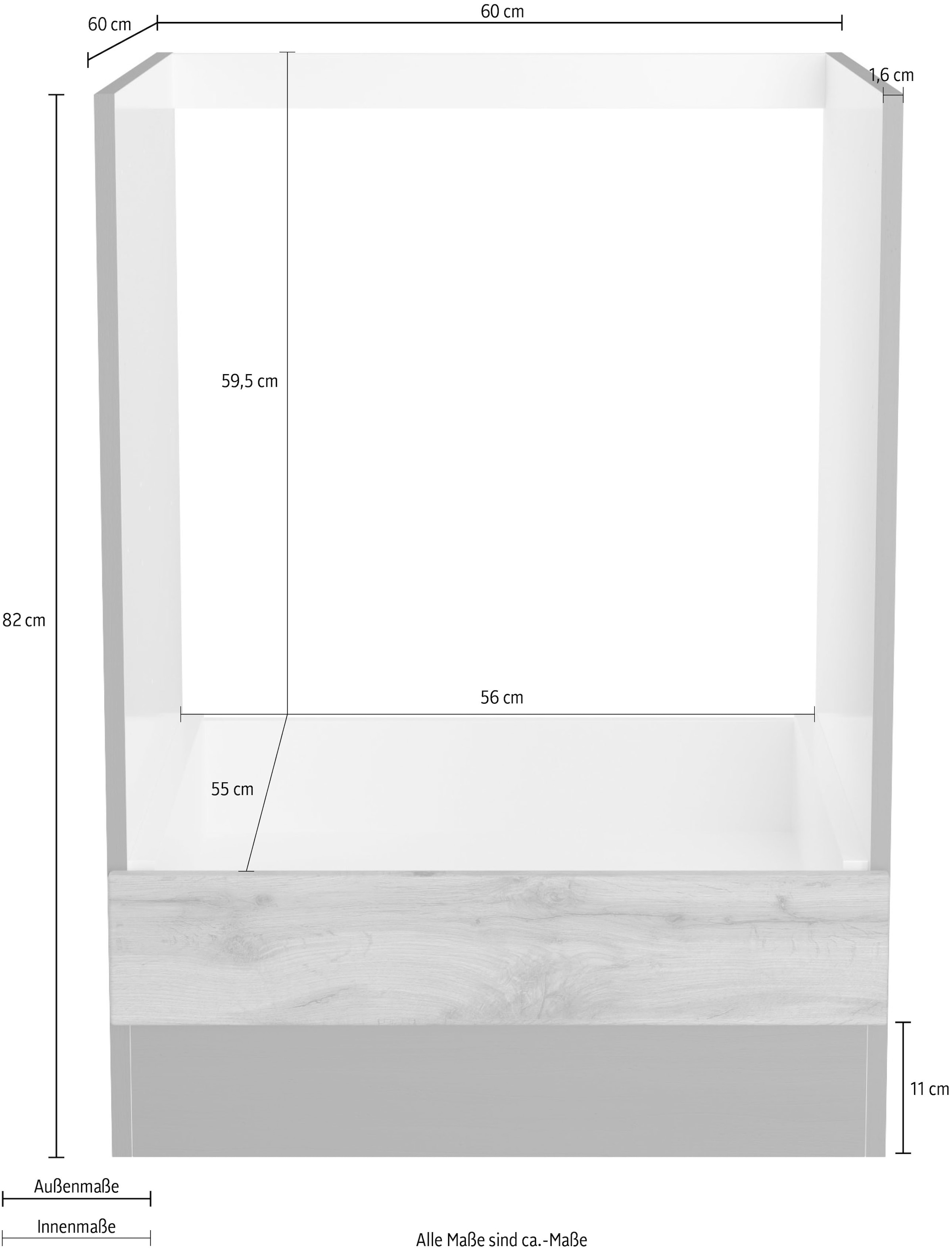 KOCHSTATION Armoire encastrée pour cuisinière »KS-Riesa« Largeur 60 cm, façades MDF
