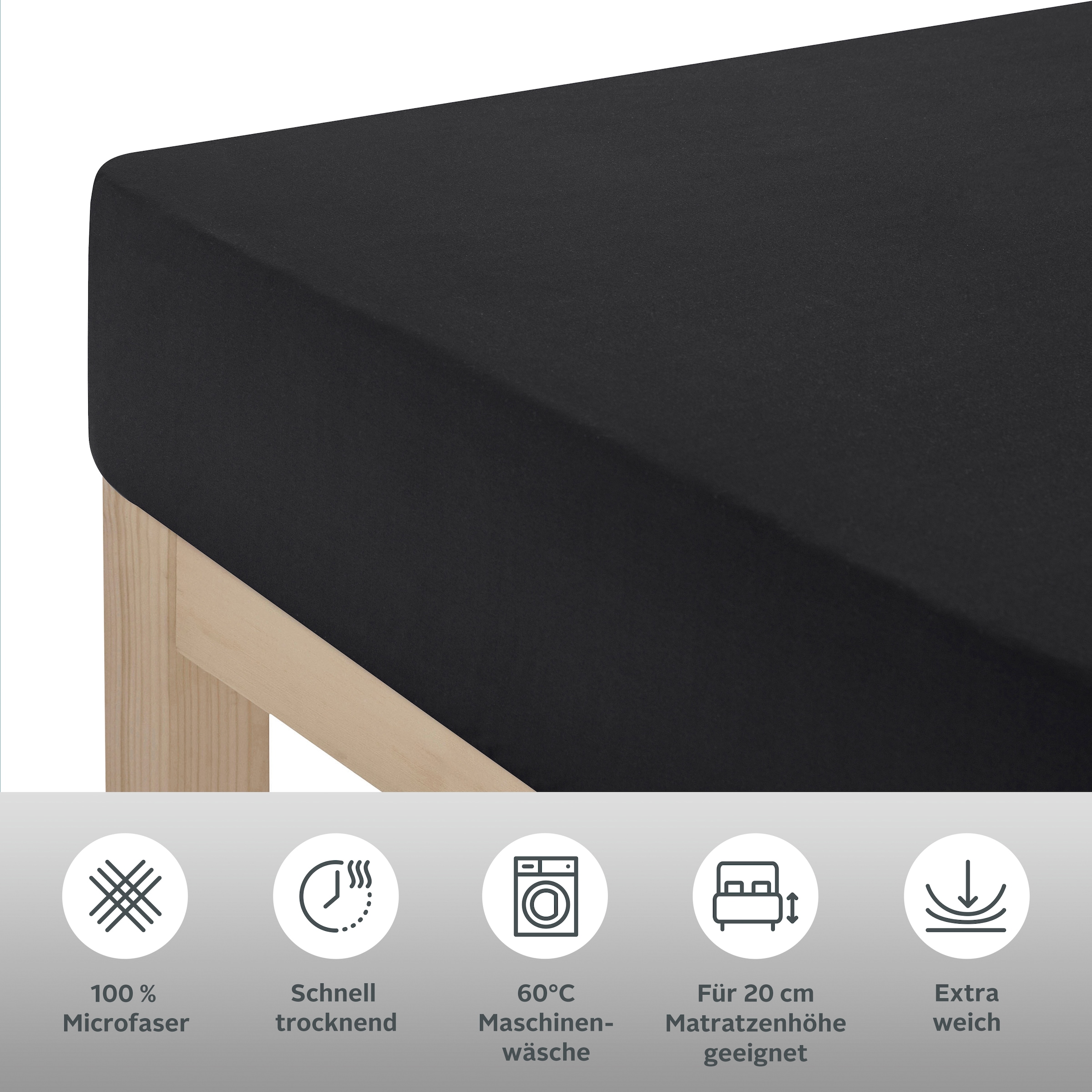 GOODproduct Bettlaken »Desner« Mikrofaser, für Matratzen bis 20cm Höhe, 100% Polyester, Bettlaken