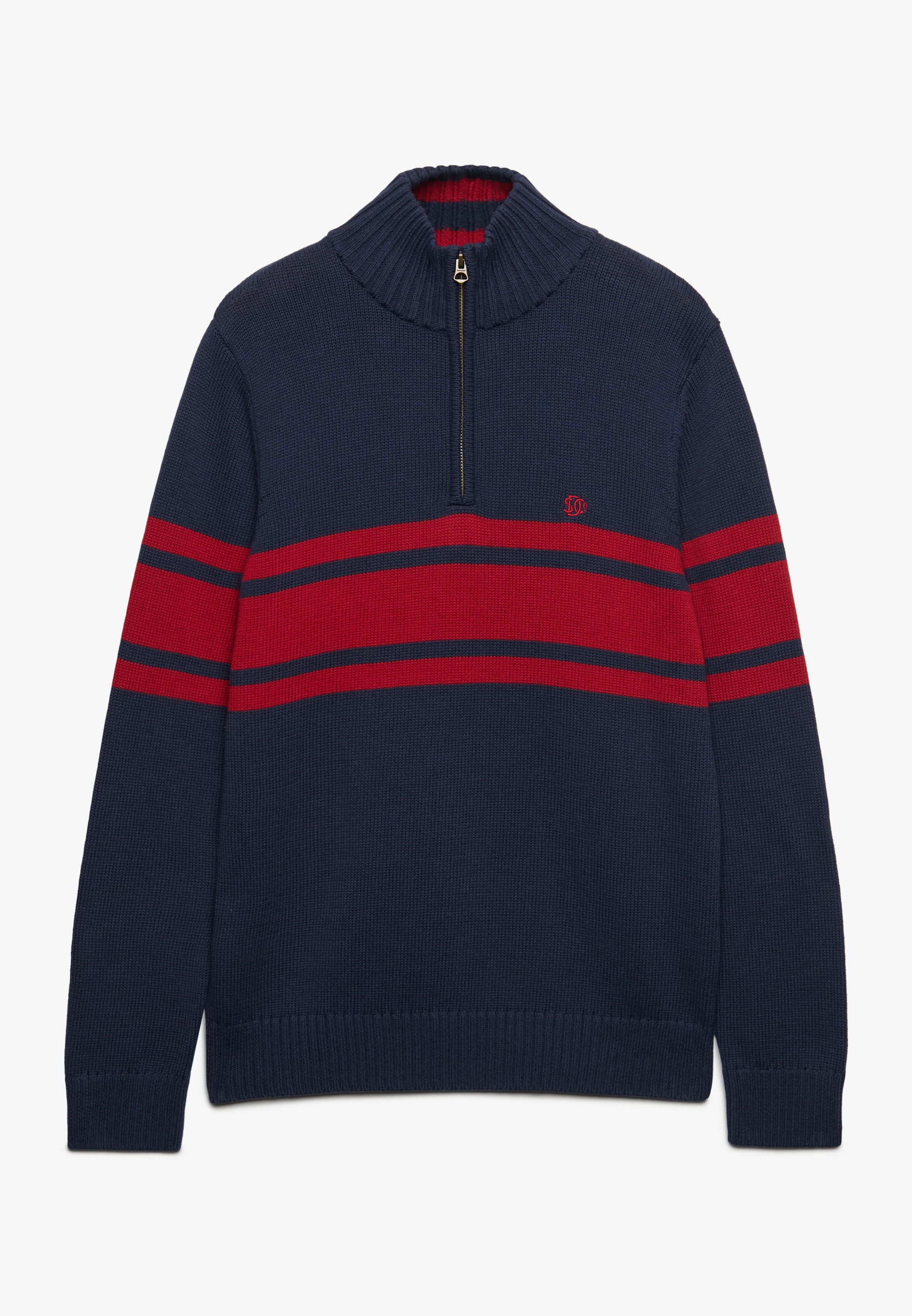 Superdry Pull en tricot »COTTON STRIPE HALF ZIP KNIT« Coton, coupe slim