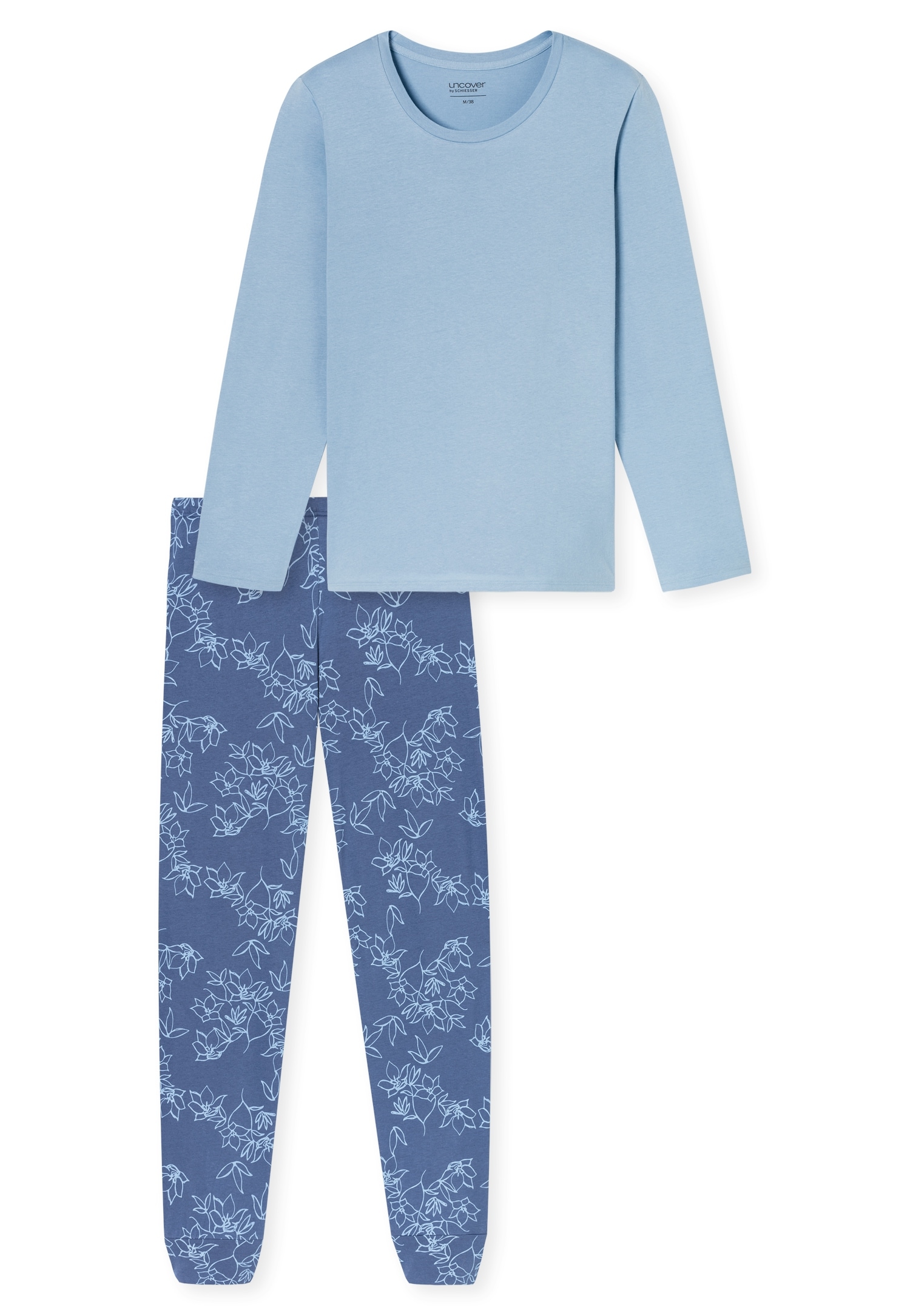 uncover by SCHIESSER Pyjama »Uncover Nightwear« 2 pièces Baumwolle, Single Jersey-Qulität, langärmelig, bequem, atmungsaktiv