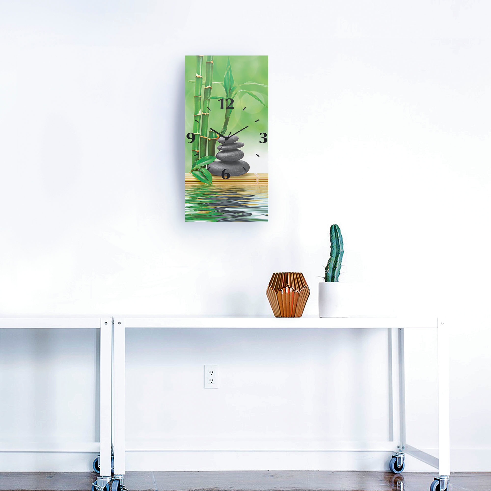 Artland Horloge murale »Spa Konzept Zen Basaltsteine« wahlweise mit Quarz- oder Funkuhrwerk, lautlos ohne Tickgeräusche