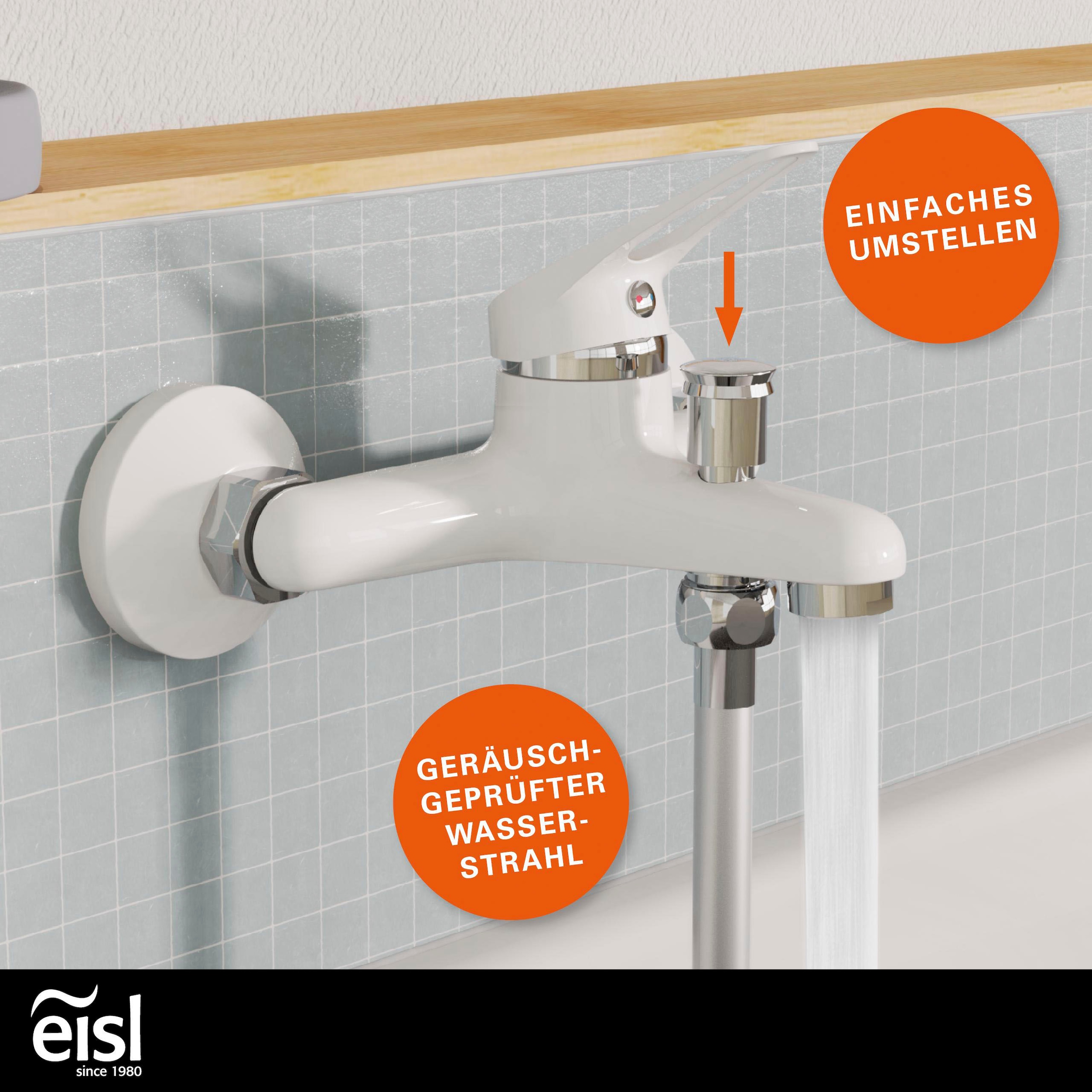 Eisl Wannenarmatur »SPEED« Mischbatterie Badewanne, Wasserhahn Bad, Wannenarmatur in Weiss/Chrom