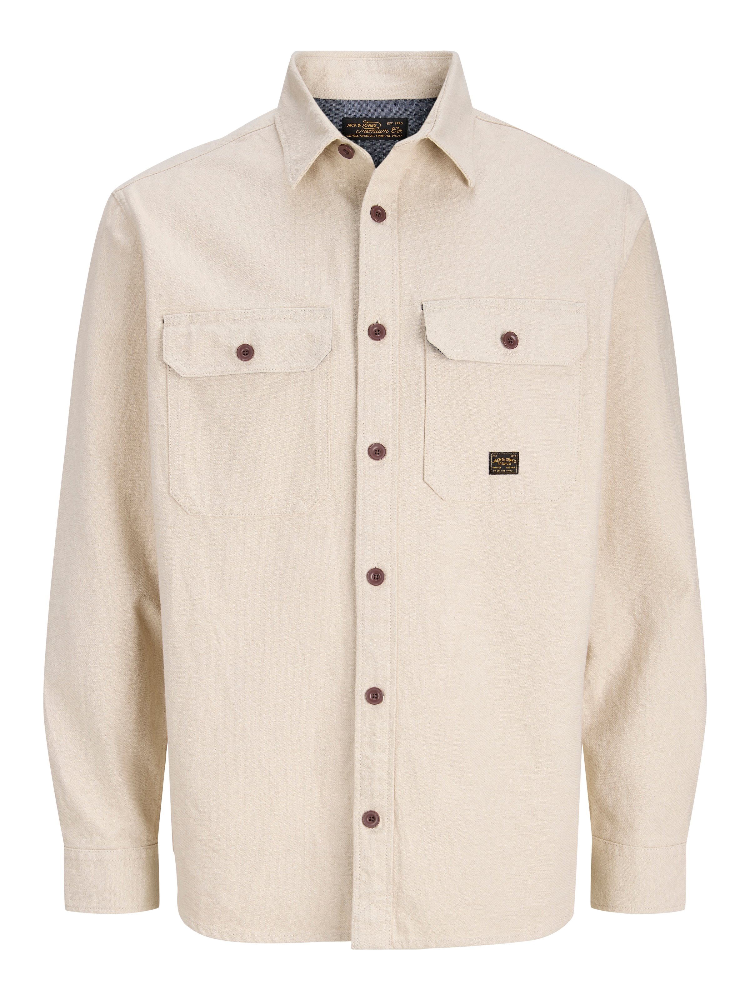 Jack & Jones Langarmhemd »JPRBLUIVY SOLID L/S OVERSHIRT SN« Overshirt Form, Baumwolle, normal geschnitten