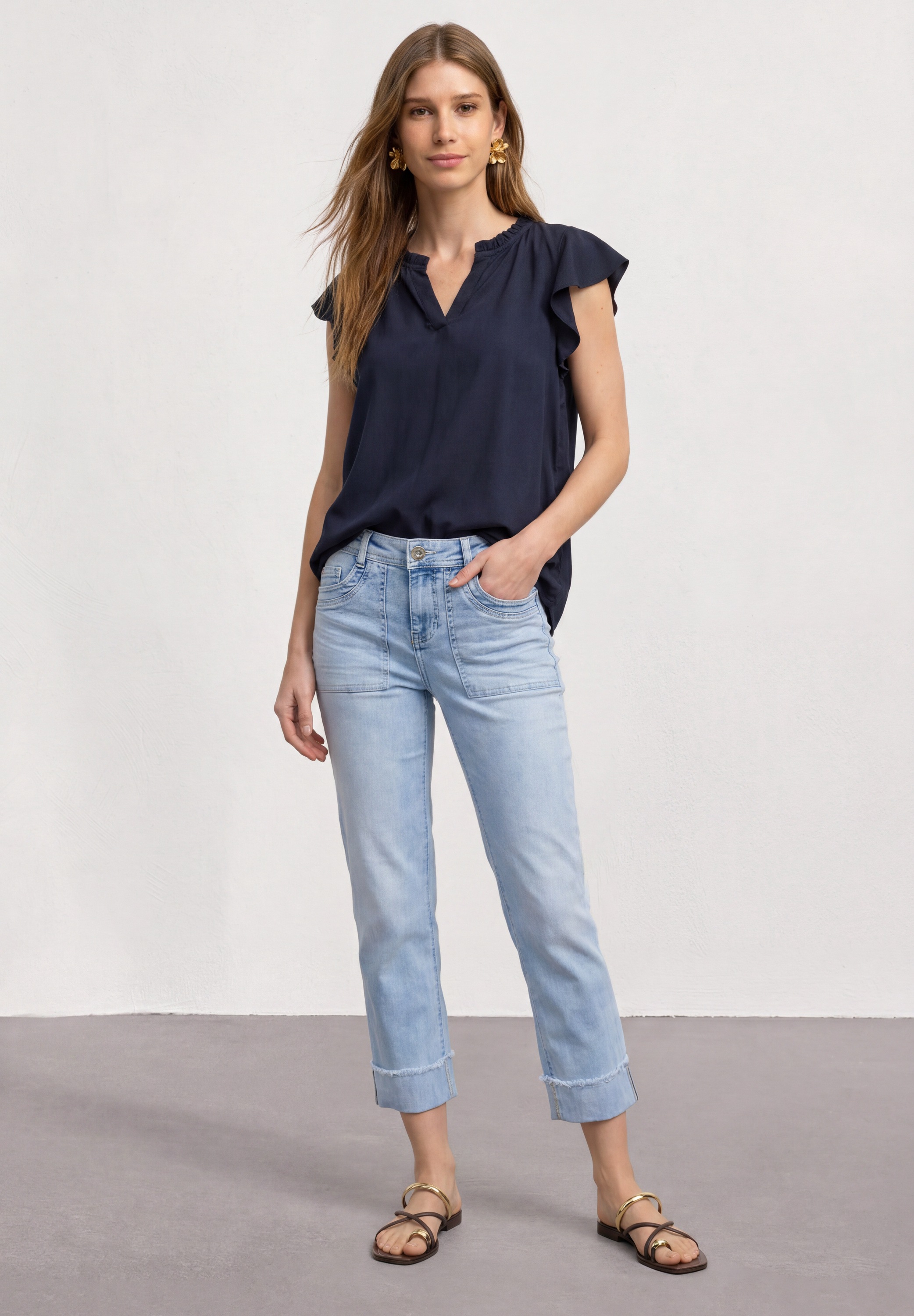 STREET ONE Blouse à manches courtes blouse d'été avec manches à volants