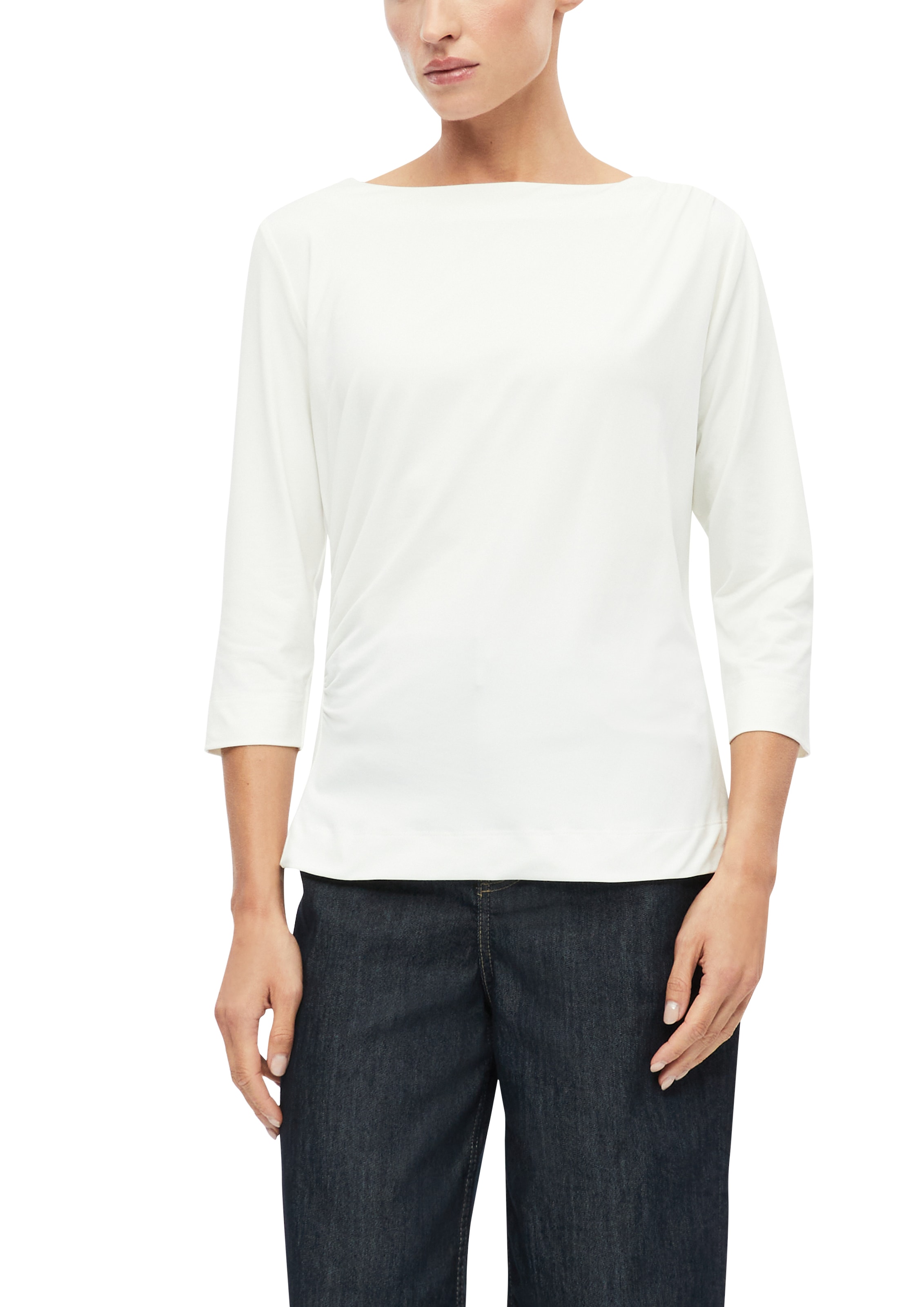 s.Oliver BLACK LABEL T-shirt à manches 3/4 T-shirt d'été avec fronces latérales