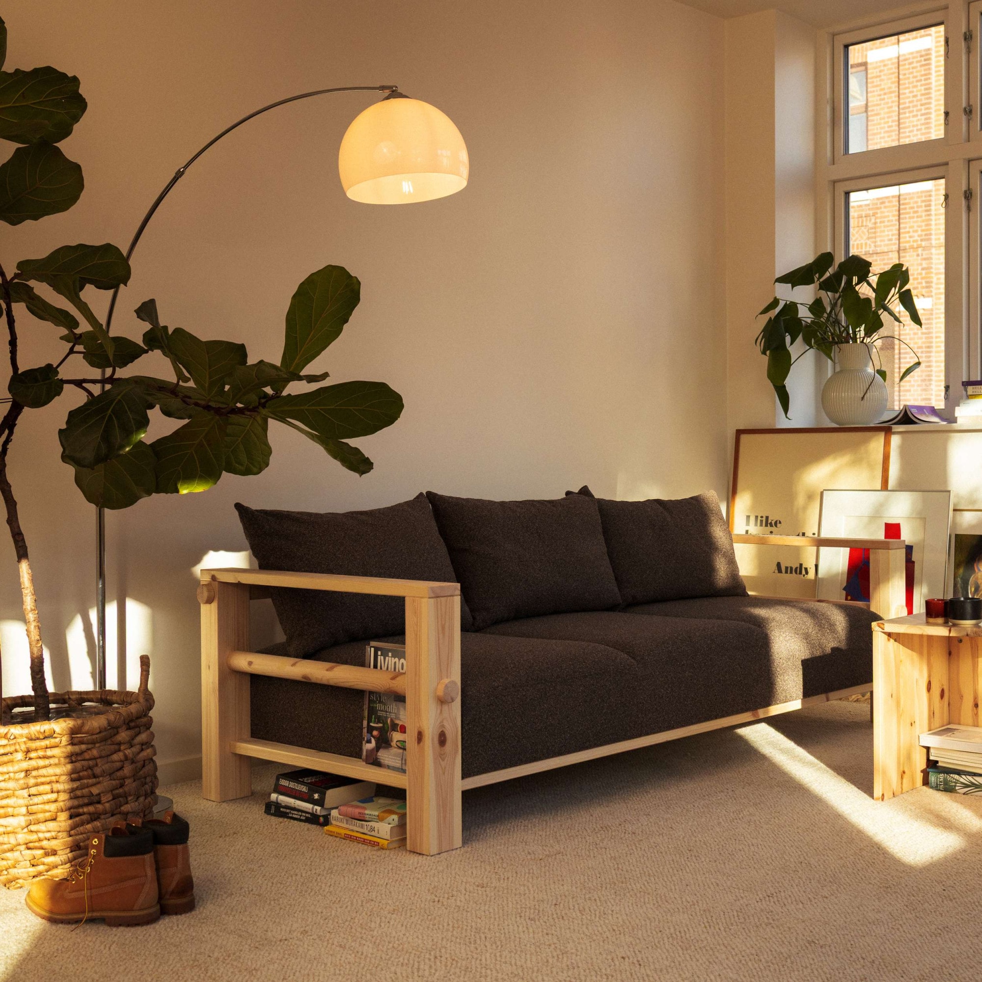 Karup Design Canapé »Bare Sofa, Schlafsofa mit Boxspring, 3-Sitzer, Couch, Bettfunktion« Matelas boxspring avec ressorts, 3 coussins dorsaux, fabriqué en Europe